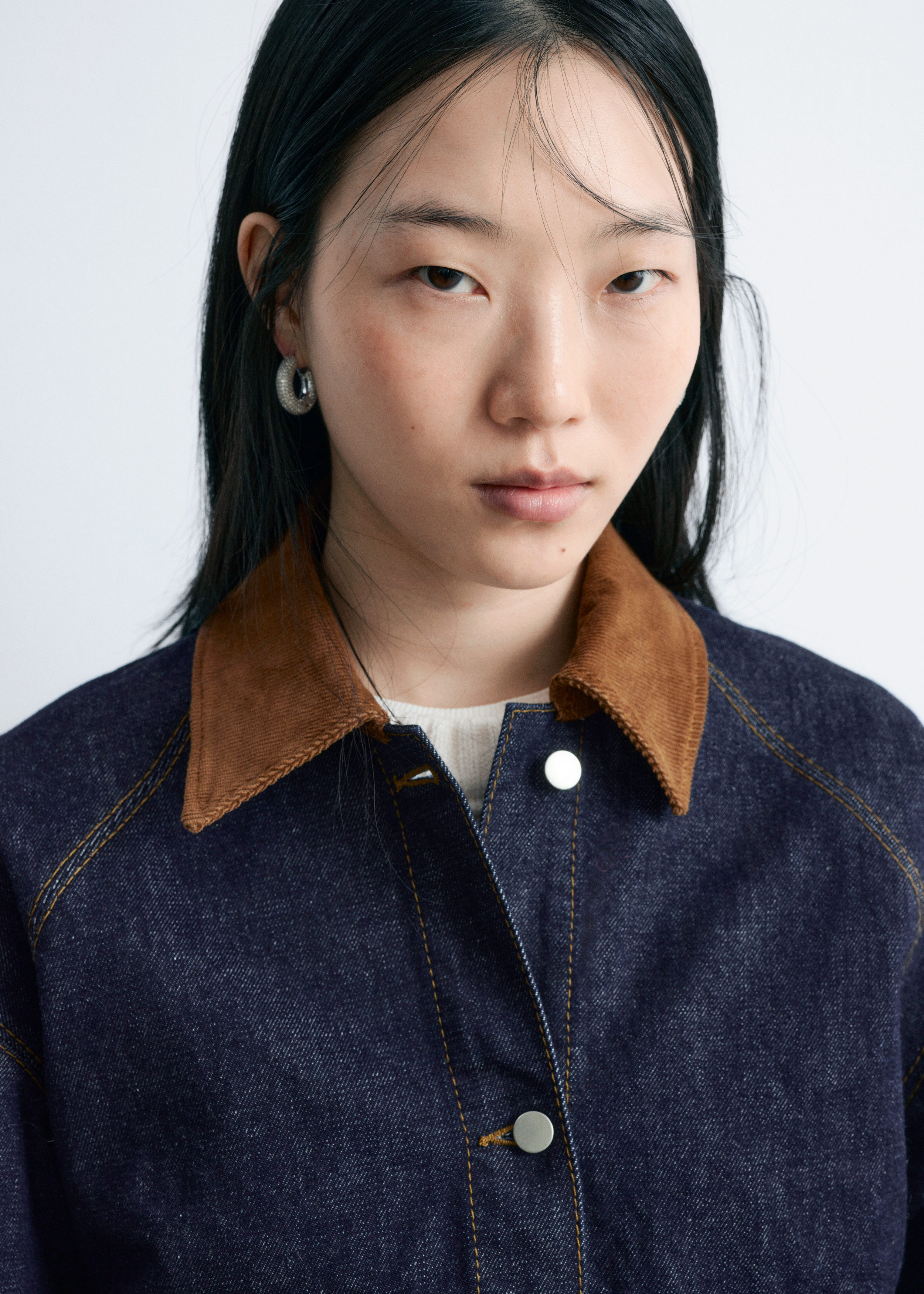 & Other Stories SHORT CORD-COLLAR DENIM JACKET