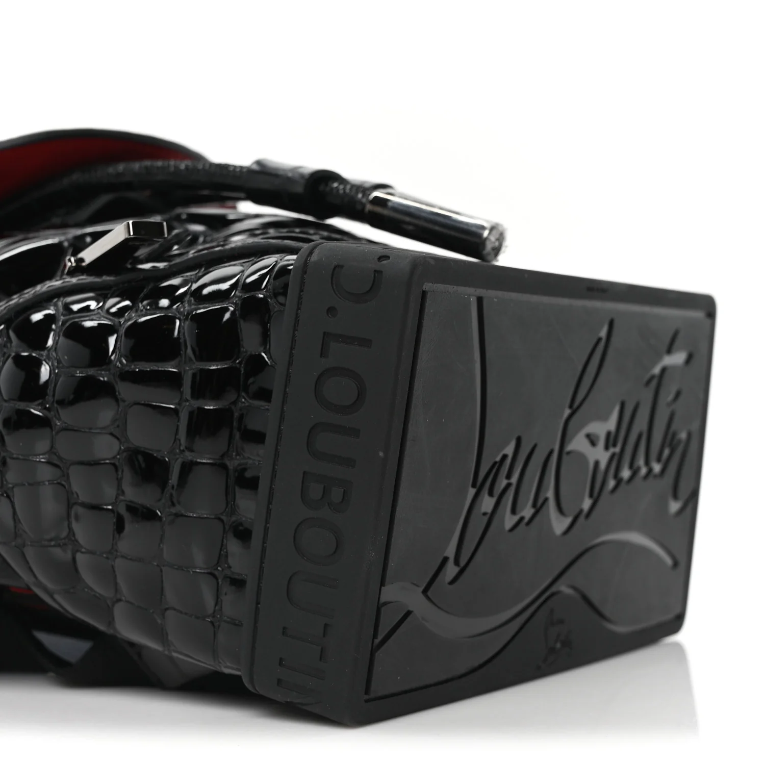 Calfskin Alligator Embossed Small Explorafunk Backpack Black - Top Club