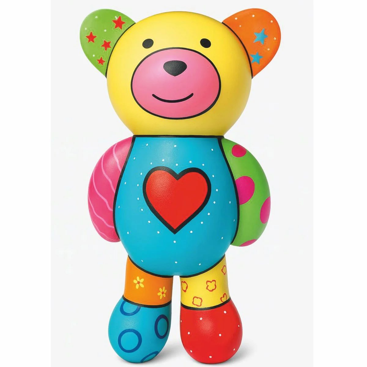 Decorative figure teddy bear heart colorful H. 46 cm - decorative sculpture
