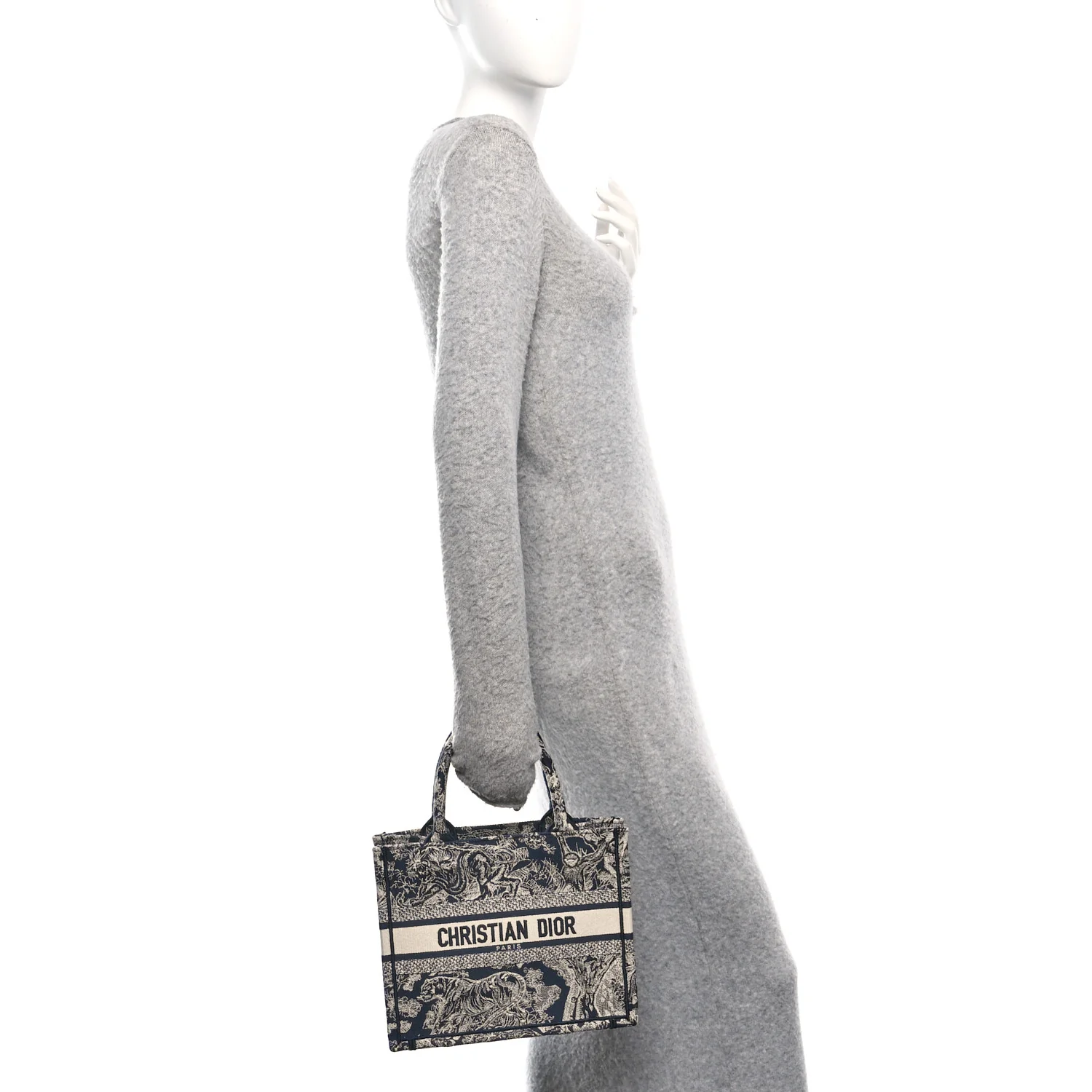 Canvas Embroidered Small Dioriviera Toile De Jouy Book Tote Blue
