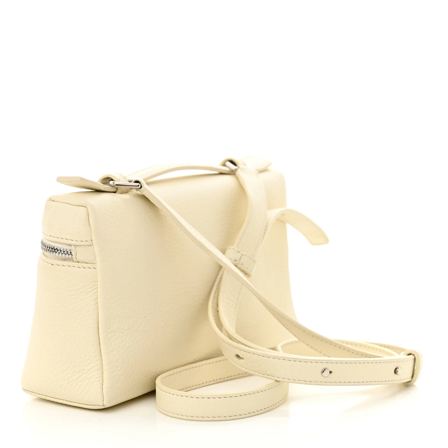 Grained Calfskin L19 Extra Pocket Pouch Whisper White - Top Club
