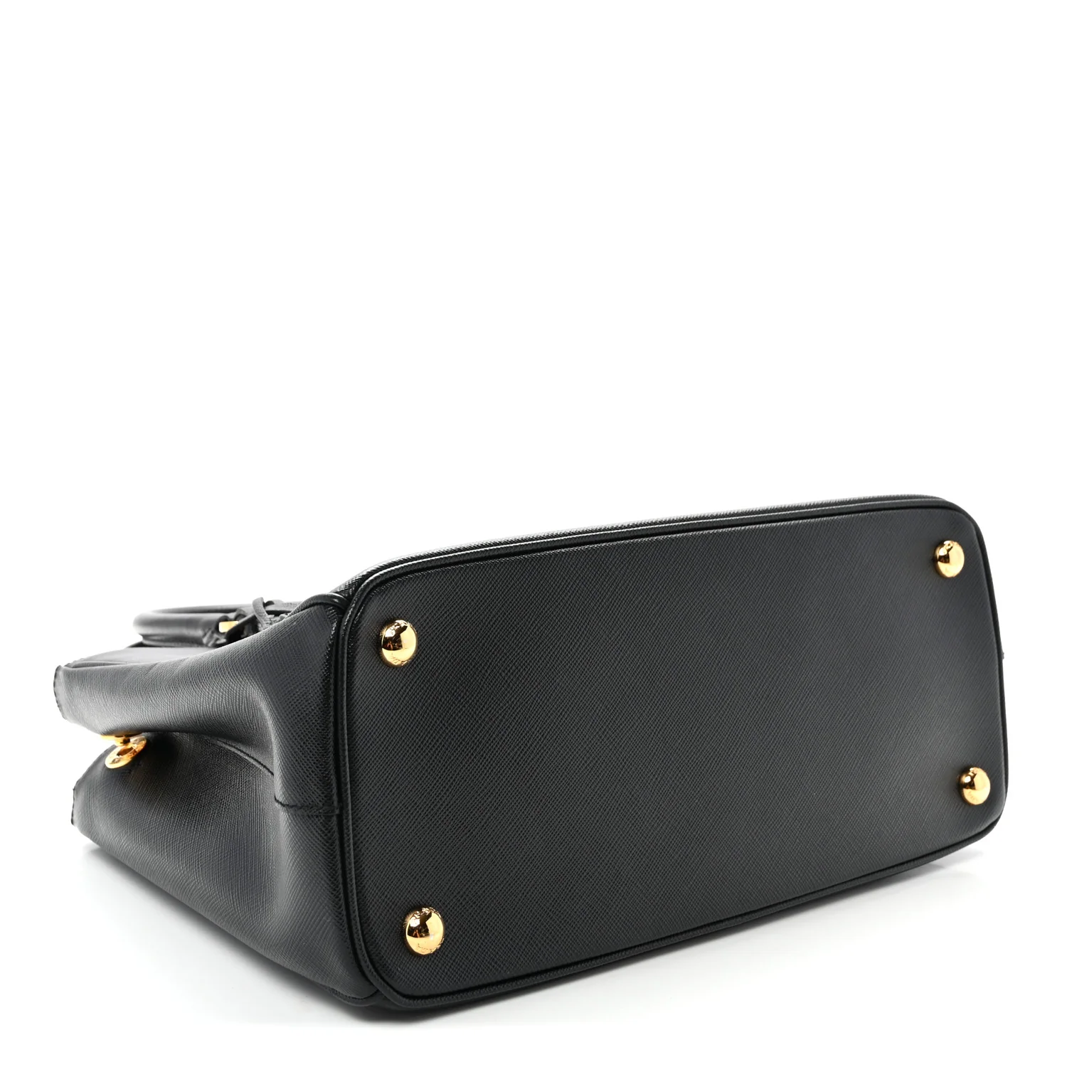 Saffiano Small Galleria Double Zip Tote Black - Top Club