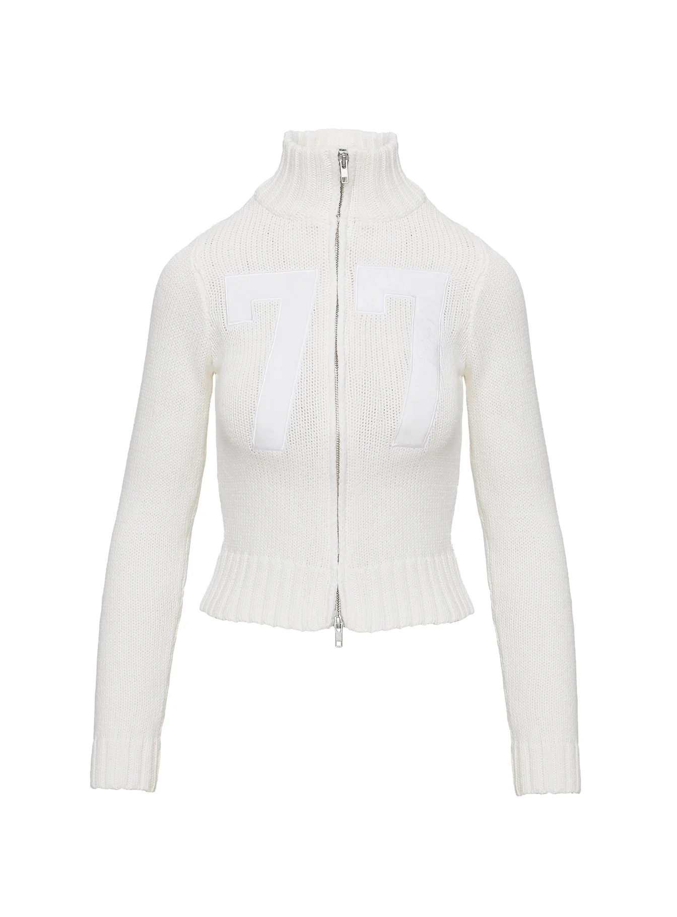 Nylah Zip Up Knit Jacket White