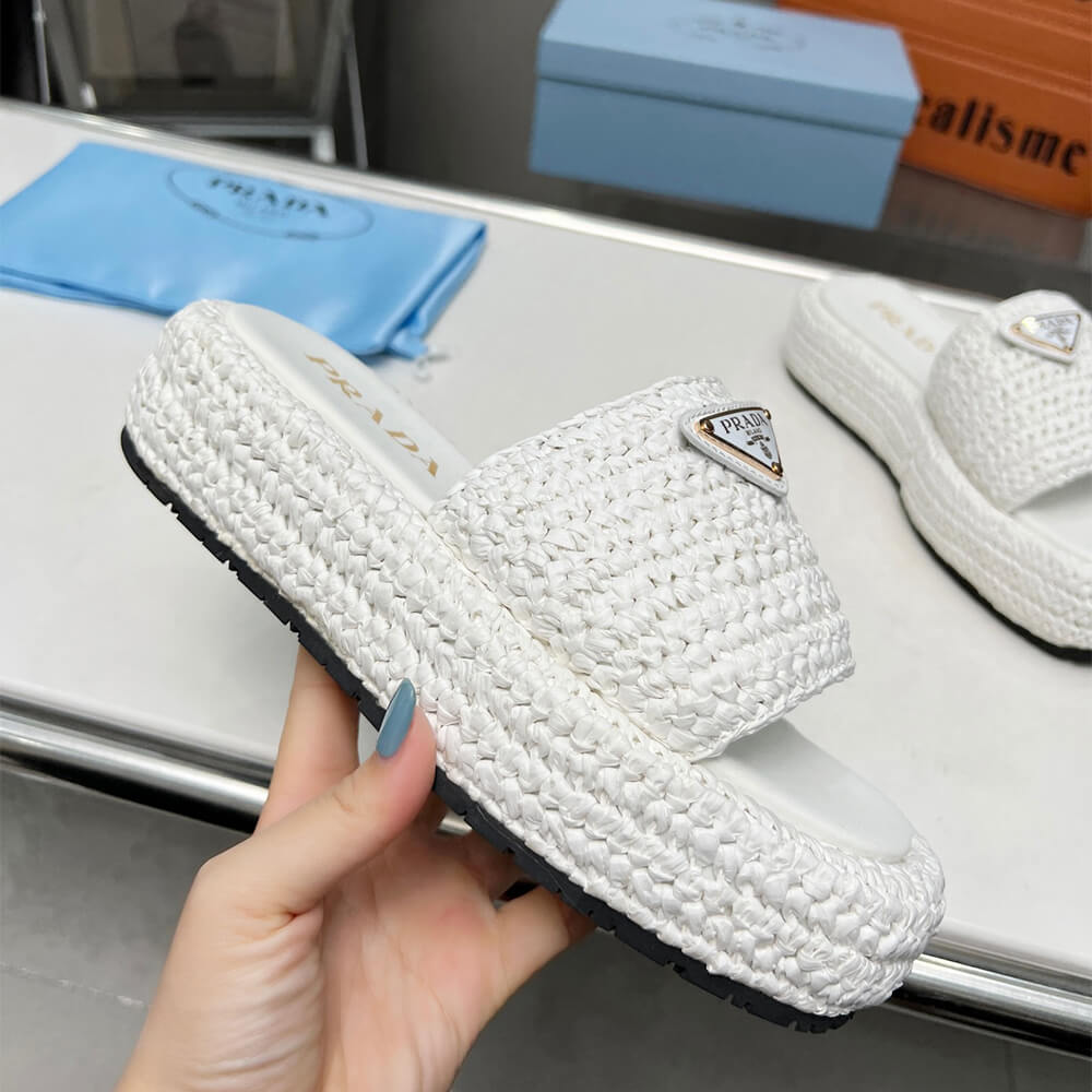 PRADA Crochet flatform slides - Top Club