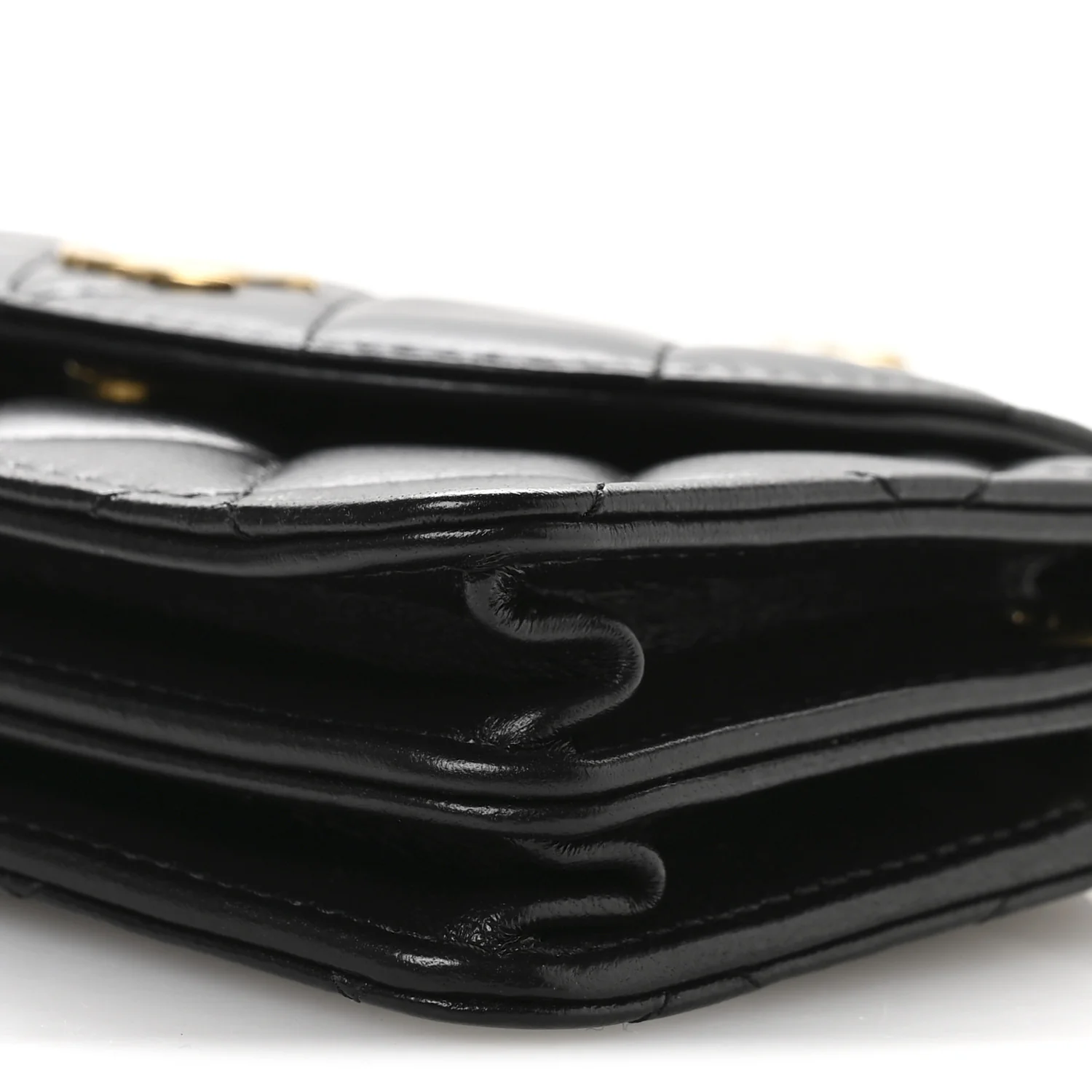 Lambskin Quilted Phone Holder Flap Black - Top Club