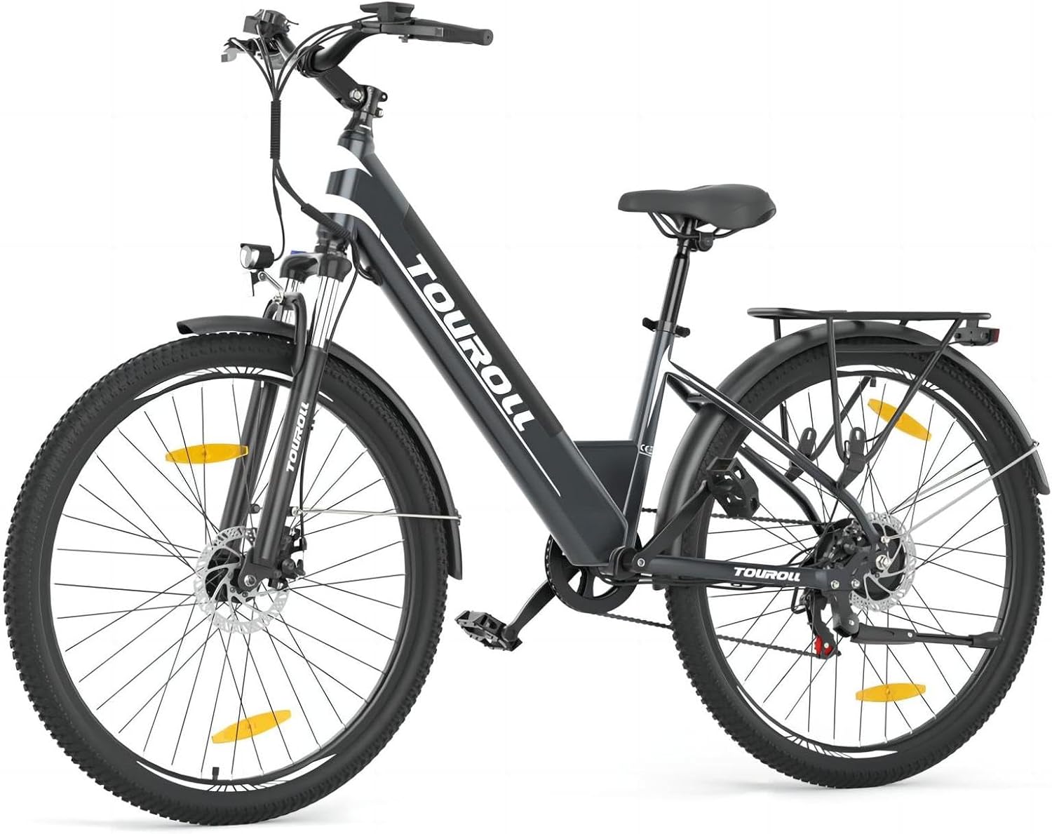Touroll Bicicletta Elettrica, J1/J1 ST, Batteria Rimovibile 15.6Ah, Autonomia di 100-50 km, bicicletta elettrica uom, Motore 45 NM