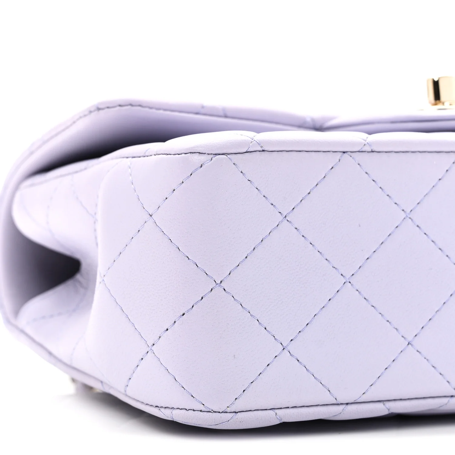 Lambskin Quilted Mini Top Handle Rectangular Flap Light Purple - Top Club