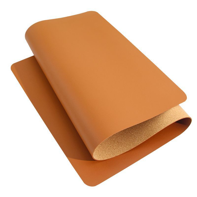 European-Style Desk Protector Embossed Logo Factory Custom Made Waterproof PU Leather Cork Backing Oilproof Nonwoven Place Mats
