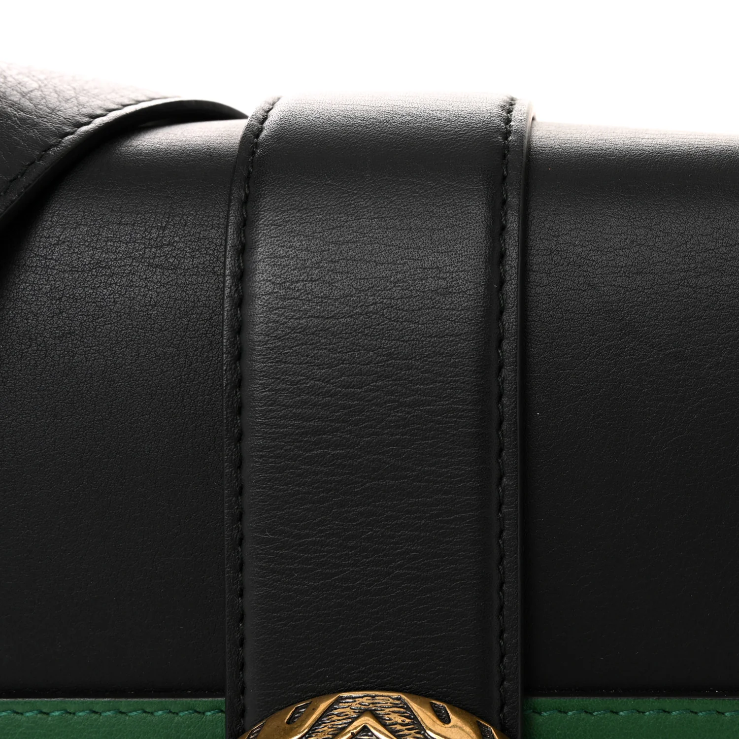 Moon Calfskin Web Large Dionysus Bamboo Top Handle Bag Black Bright Evergreen Hibiscus Red - Top Club