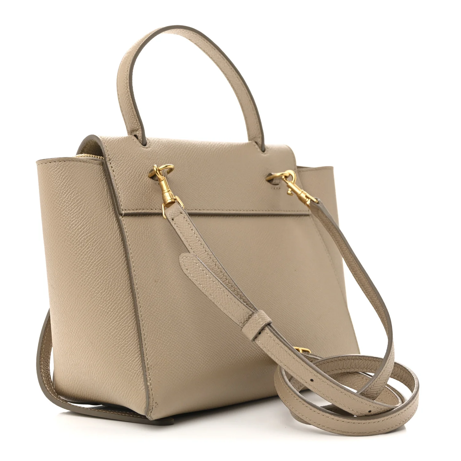 Grained Calfskin Nano Belt Bag Light Taupe - Top Club