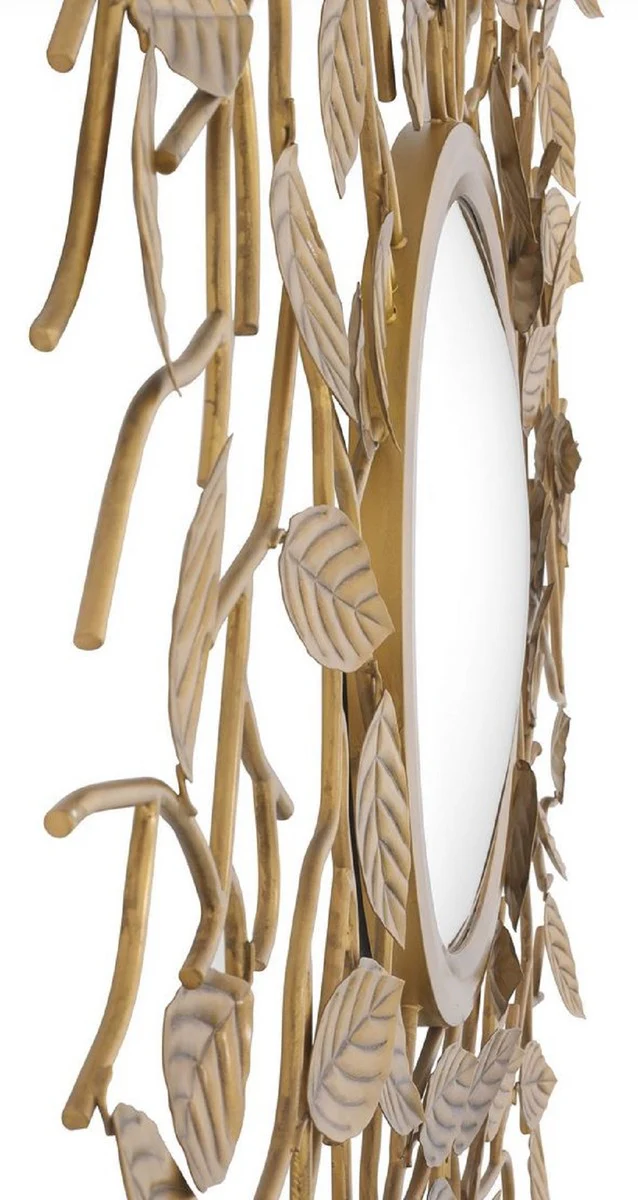 Luxury mirror vintage brass color Ø 130 cm - Round convex wall mirror - Luxury furniture - Luxury collection