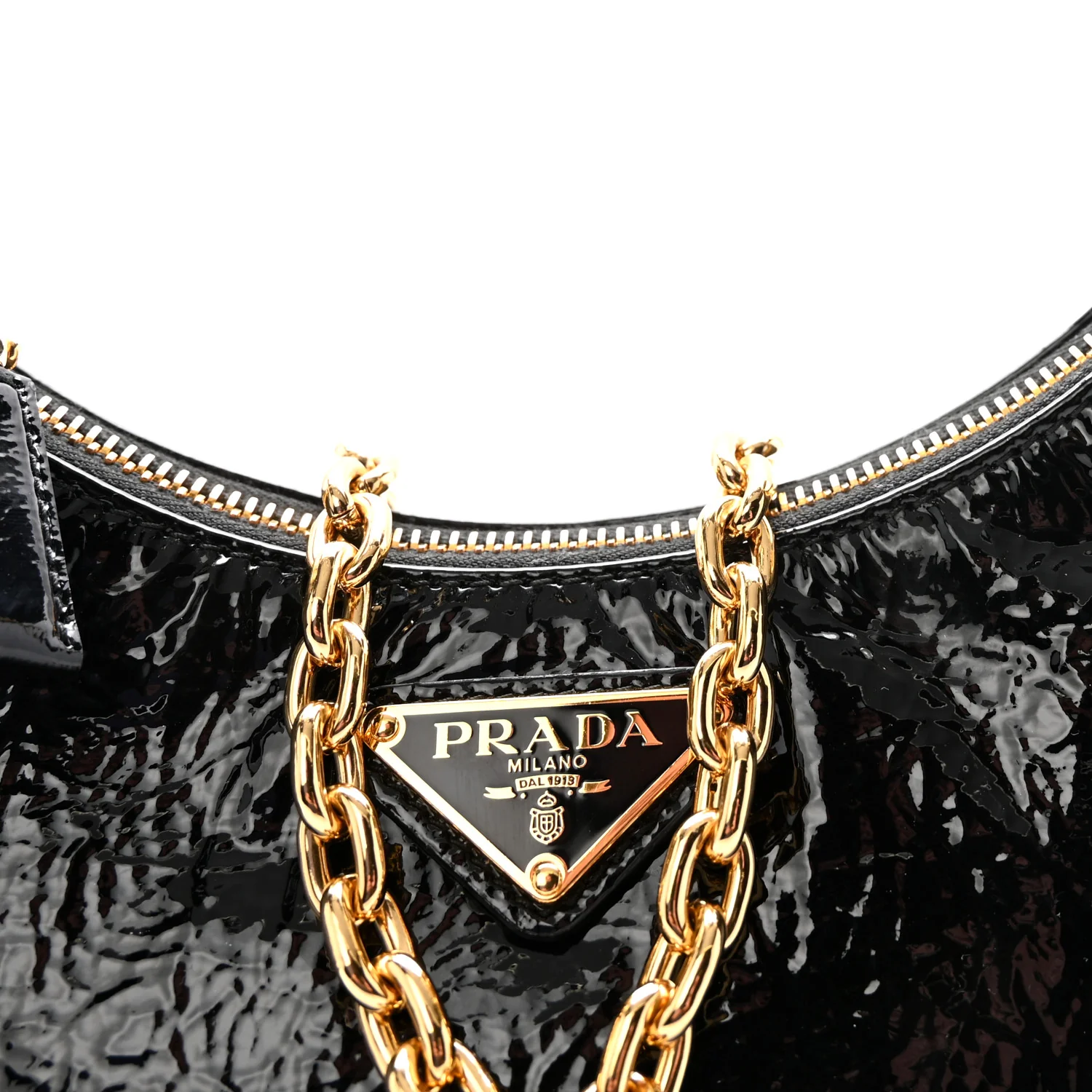 Patent Naplak Re-Edition 2005 Shoulder Bag Black - Top Club