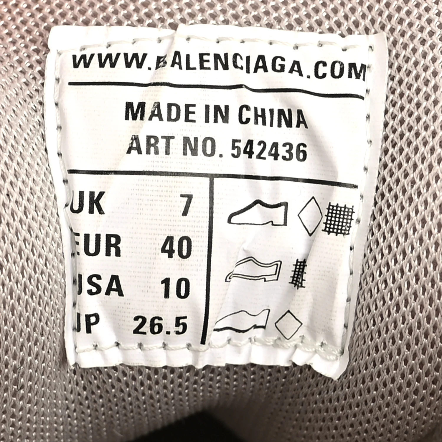 Mesh Rubber Womens Track Sneakers 40 Balenciaga Grey - Top Club