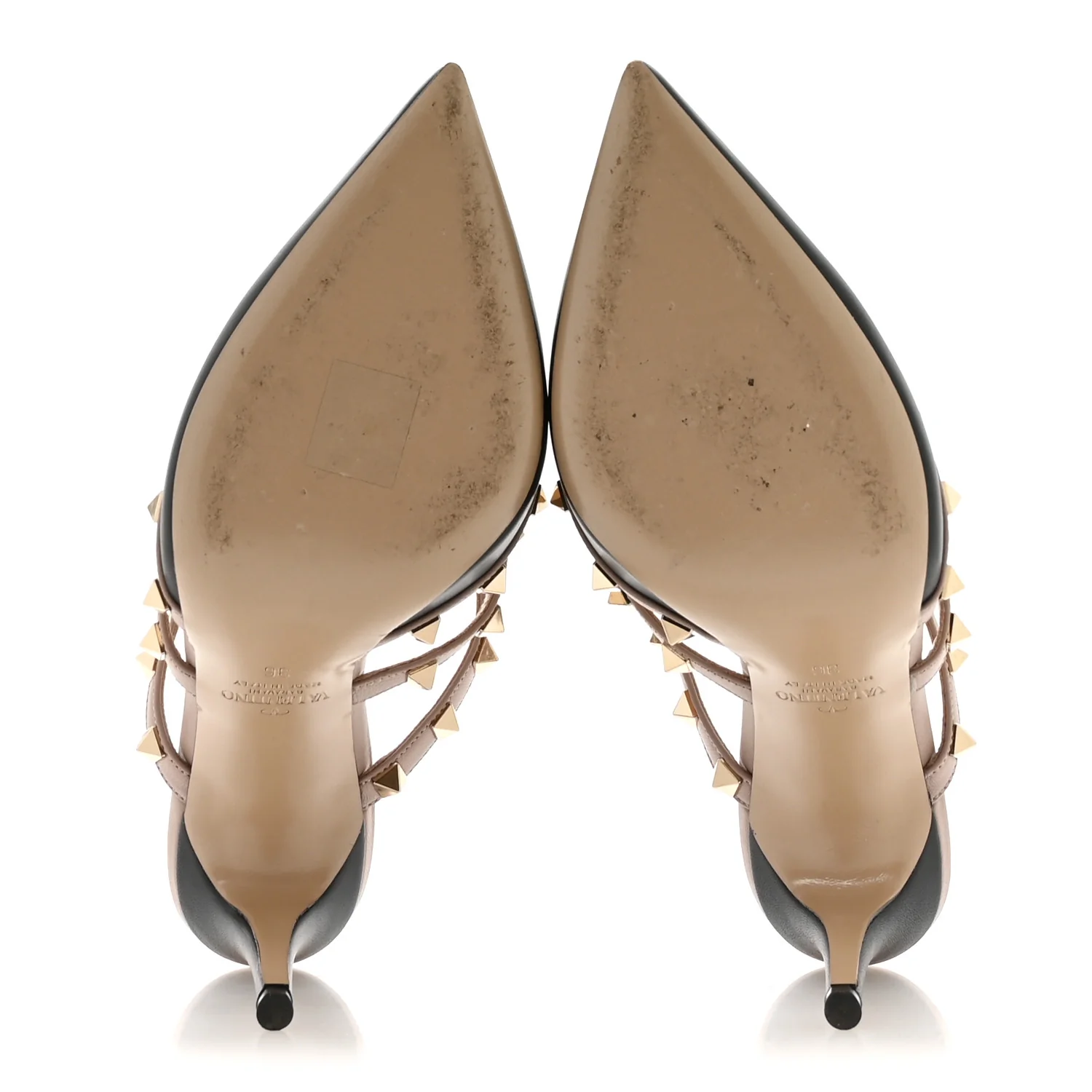 Nappa Rockstud 90mm Cage Mules 36 Black Poudre - Top Club