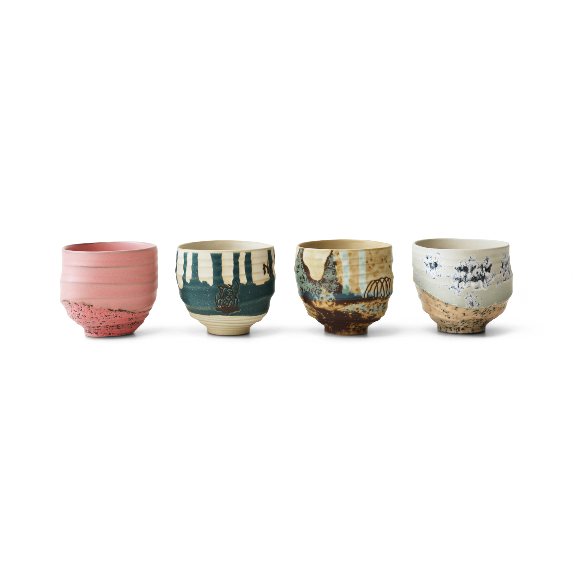 Artist Ceramics cup keramiek Ø8 cm - set van 4