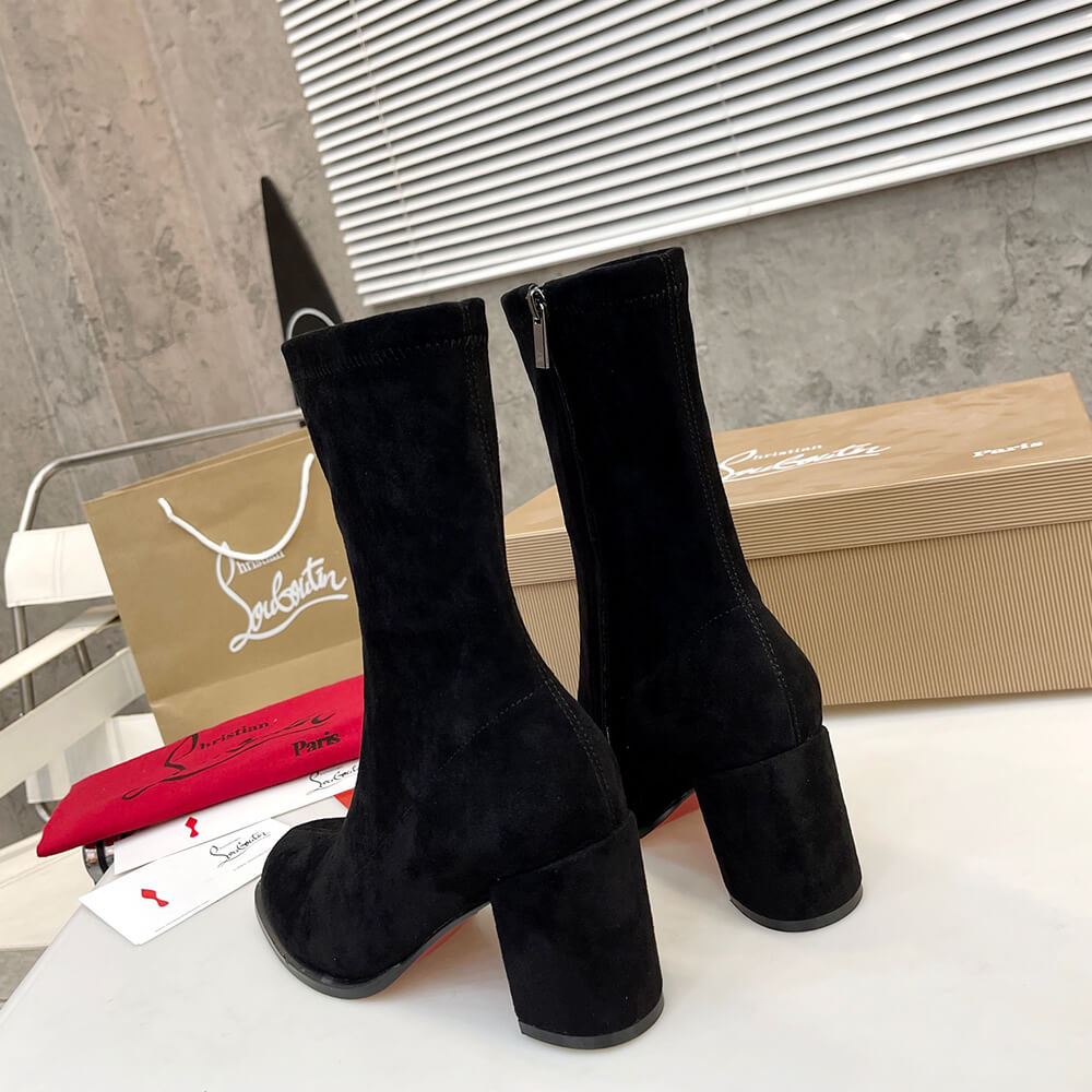 Christian Louboutin Strechadoxa 70 Suede Ankle Boots - Top Club