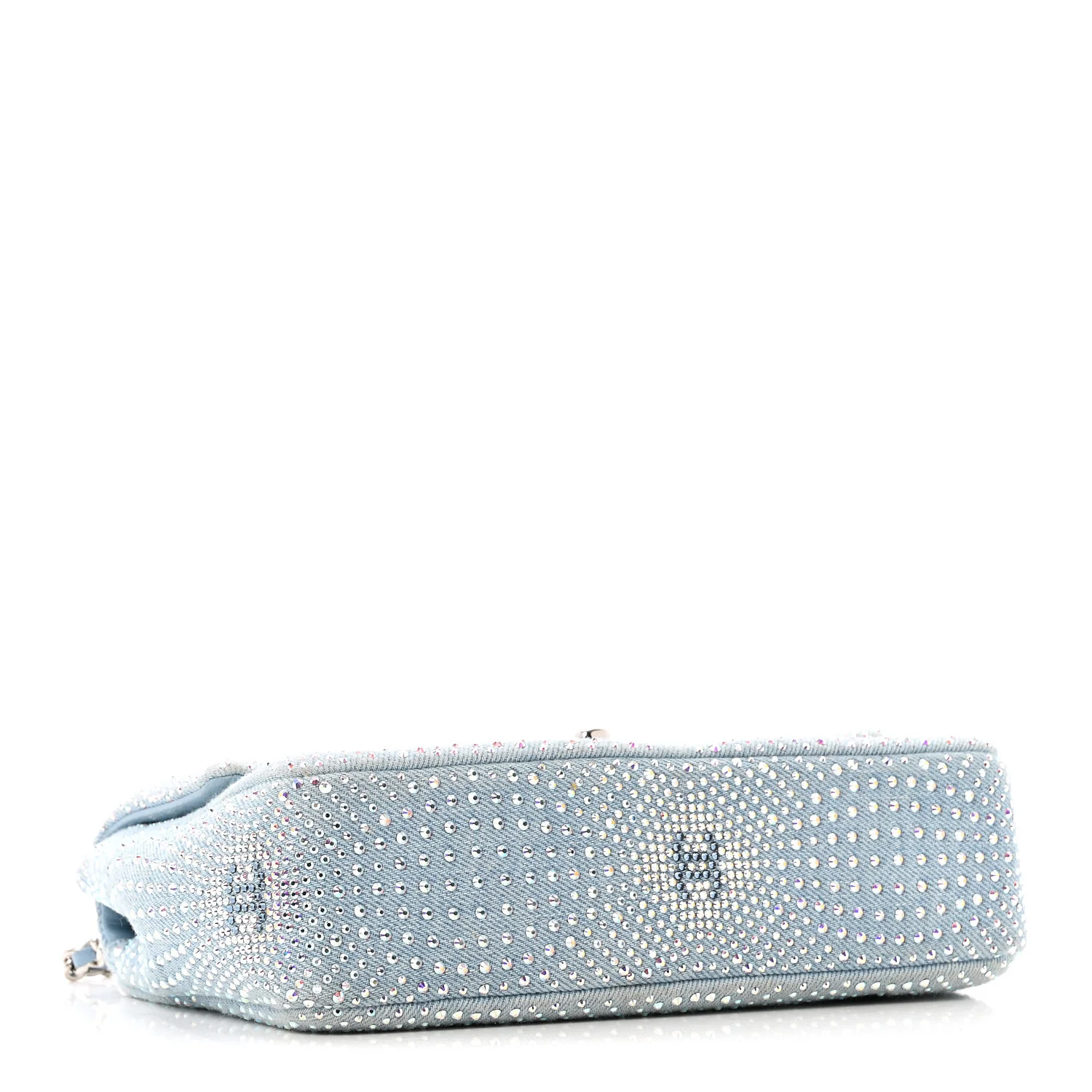 Denim Strass Evening Flap Bag Blue - Top Club