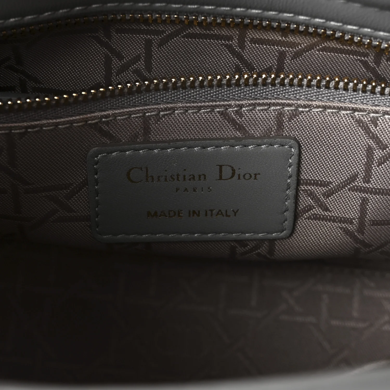 Lambskin Cannage Small My Lucky Badges My Lady Dior Grey - Top Club