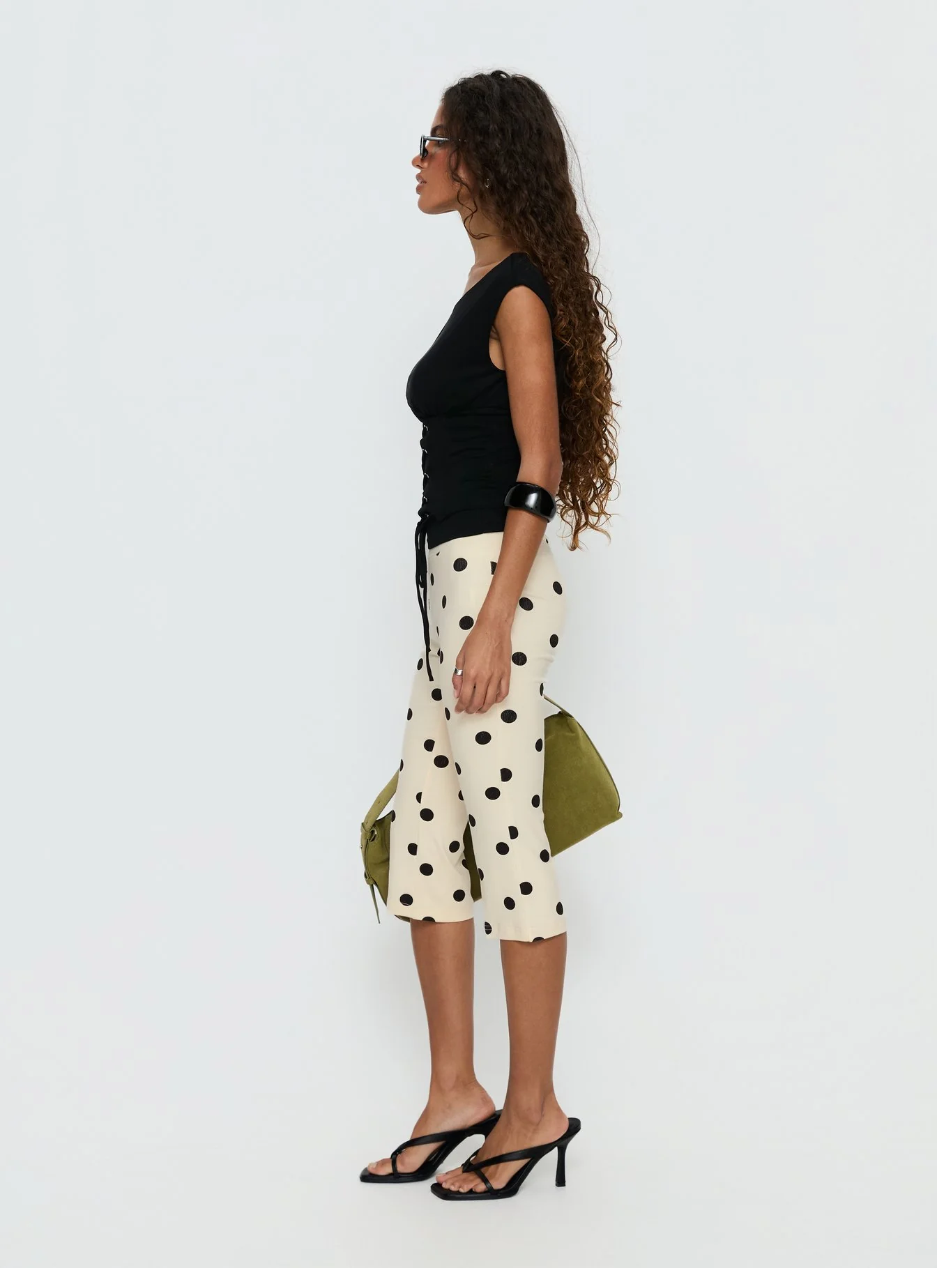 Samaira Capri Pant Cream Polka Dot