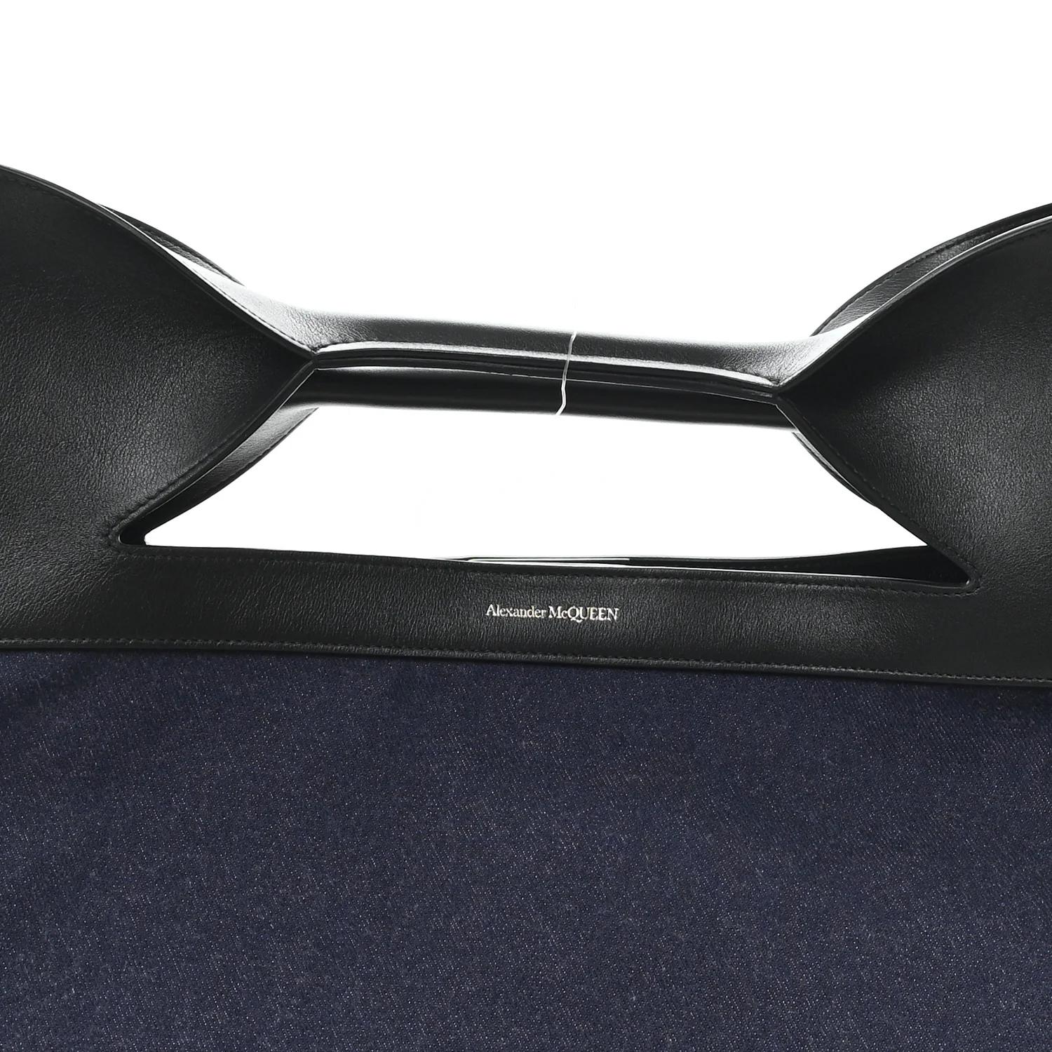 Calfskin Denim Large The Bow Bag Blue Black - Top Club