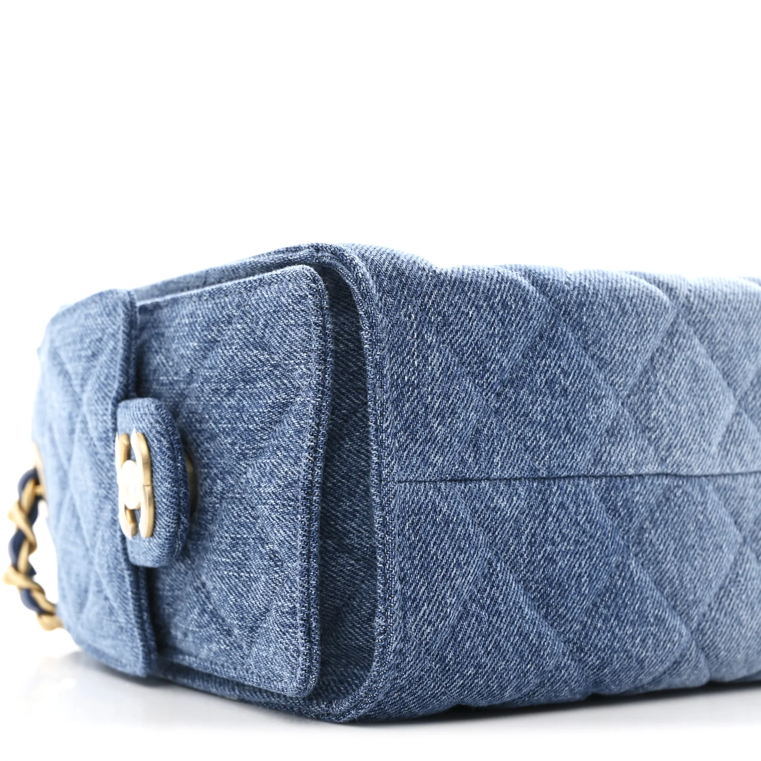 Washed Denim Quilted Mini Chanel 25 Handbag Blue - Top Club
