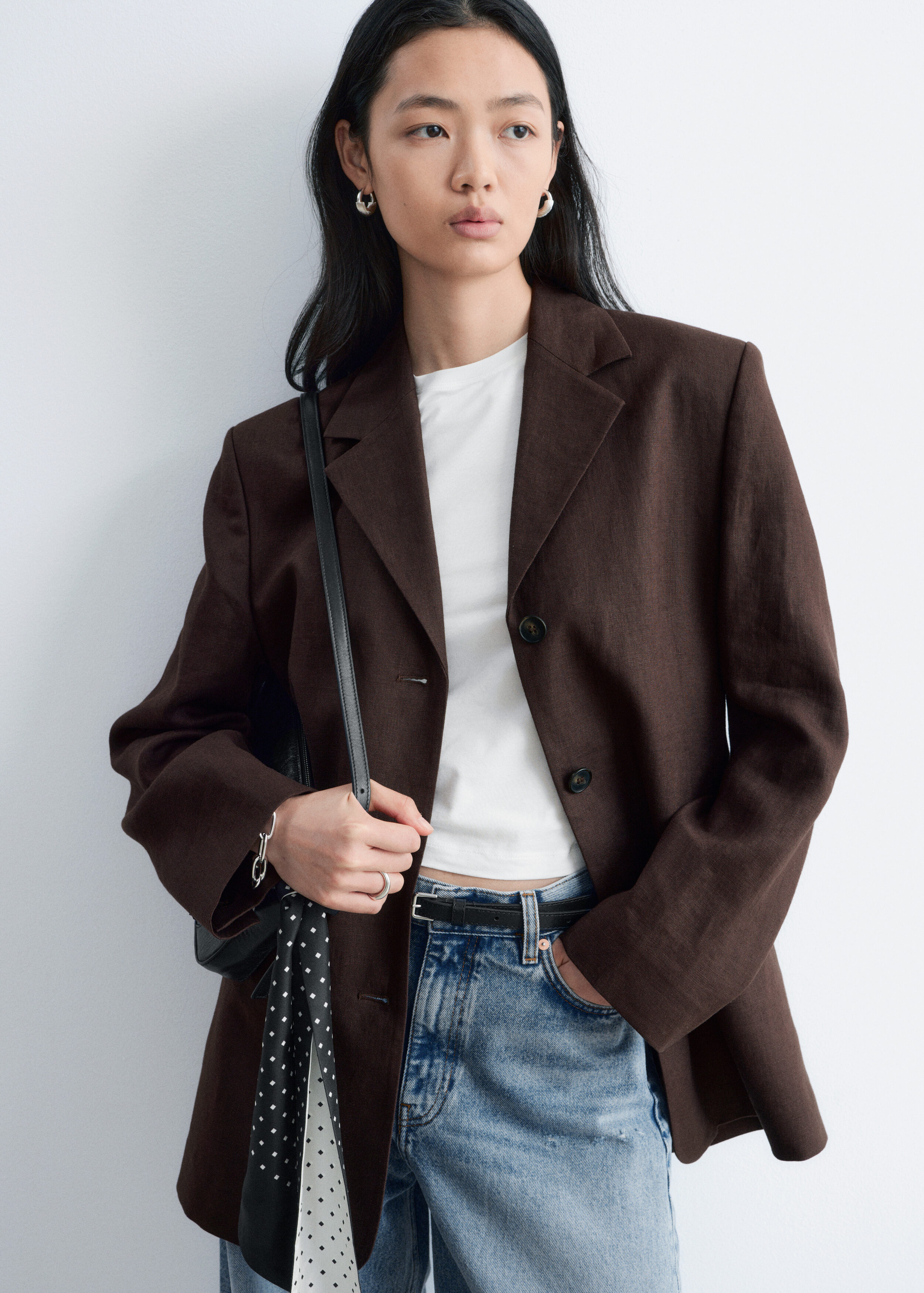 & Other Stories TAPERED LINEN BLAZER