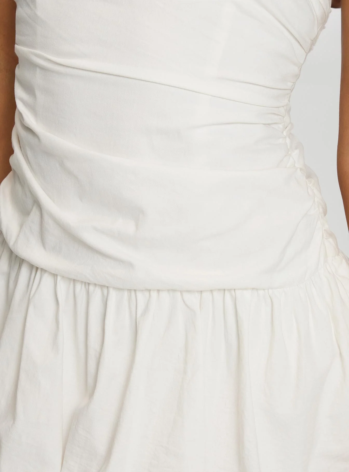 Scene Stealer Bubble Hem Mini Dress White