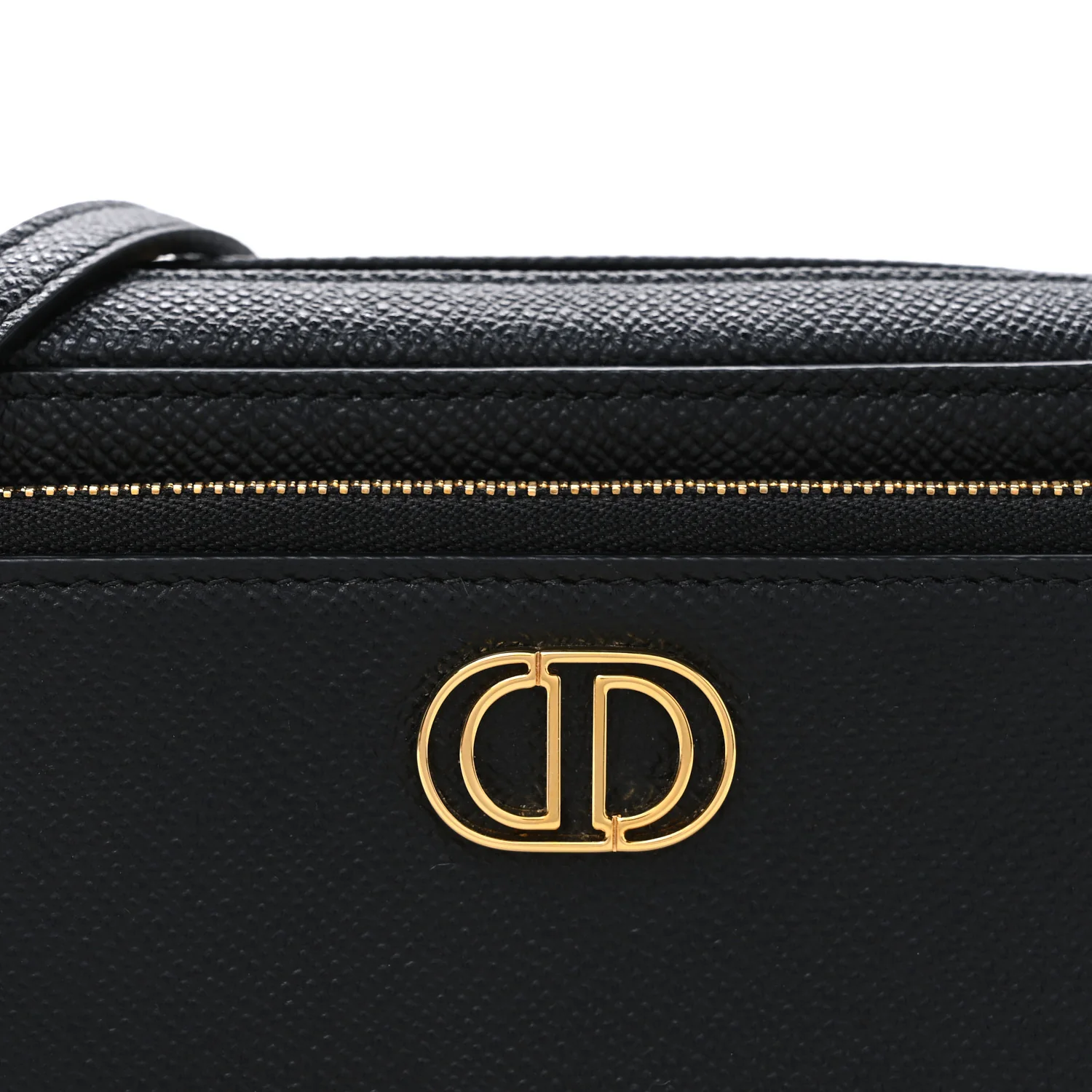 Grained Calfskin Caro Double Pouch Black - Top Club