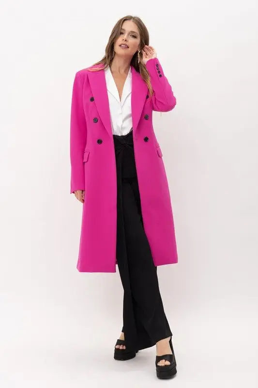 Love You Like A Love Song Long Double Breasted Coat - ALJEGJ