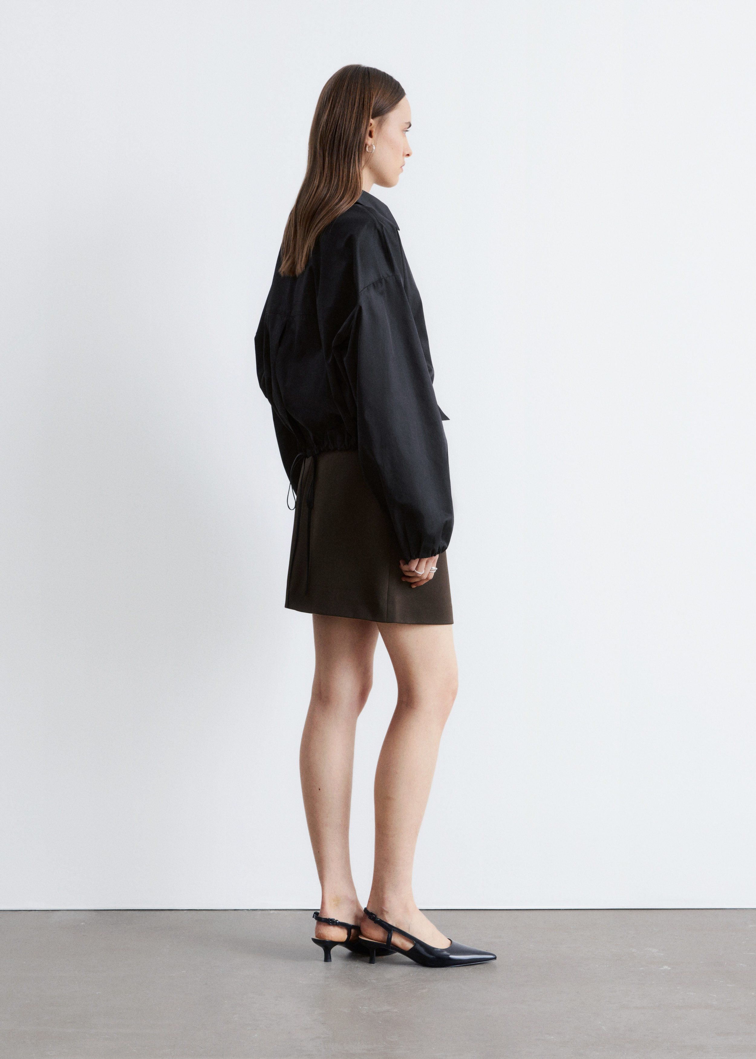 & Other Stories CROPPED DRAWSTRING SHIRT