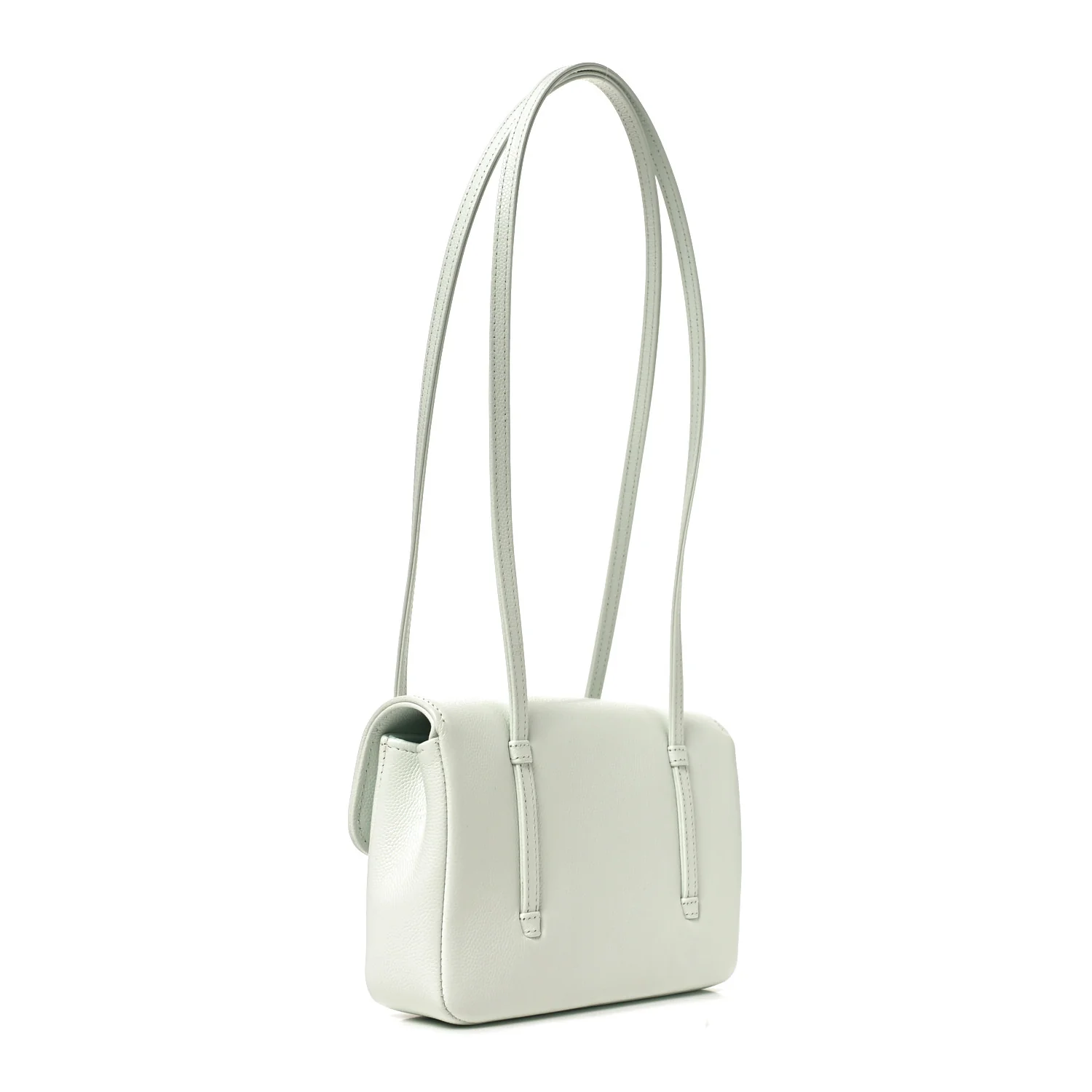 Shiny Caviar Mini Preppy Coco Shoulder Bag Light Blue