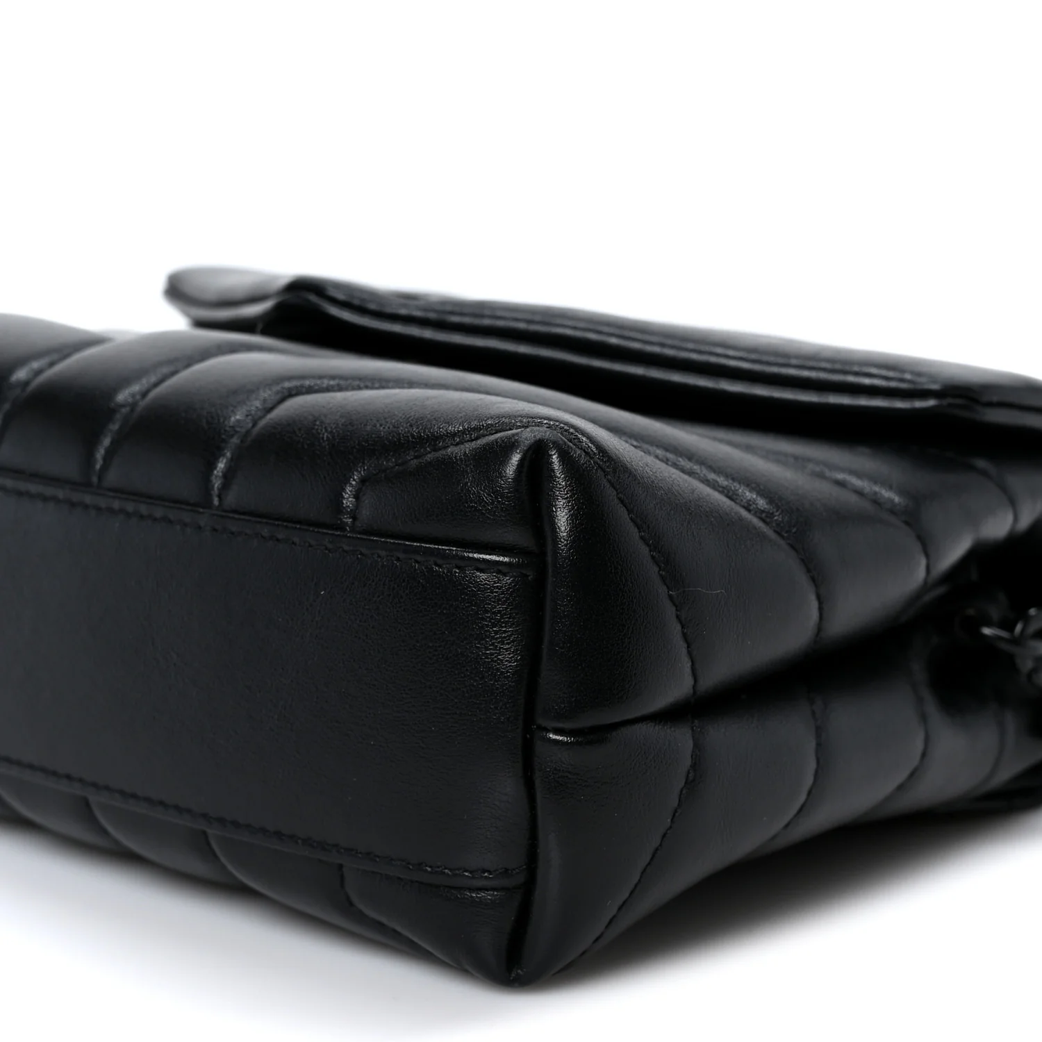 Calfskin Y Quilted Monogram Monochrome Toy Loulou Crossbody Bag Black - Top Club
