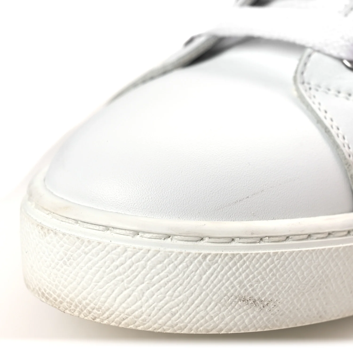 Metallic Calfskin Womens Advantage Sneakers 39.5 White Dore - Top Club
