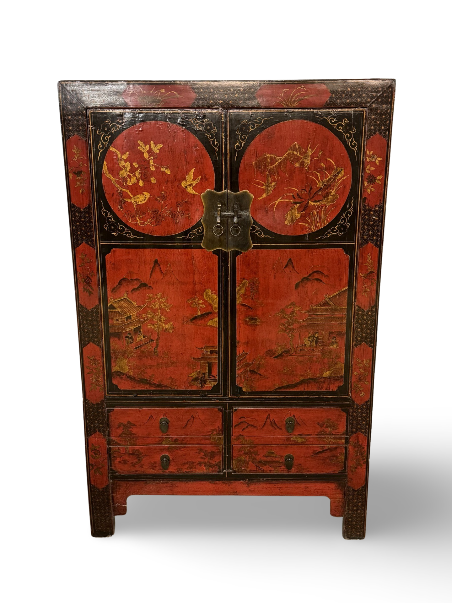 Kast rood 2 deurs 4 lades Kast rood 2Dr 4la