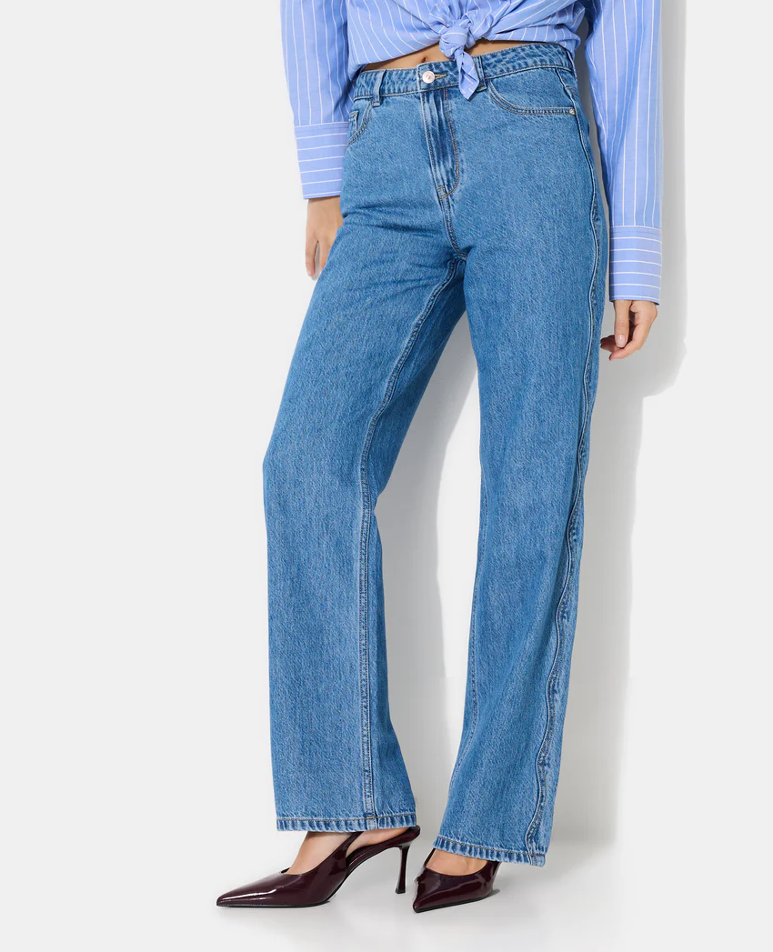 Pimkie Jean wide avec jeu de surpiqûres zig-zag