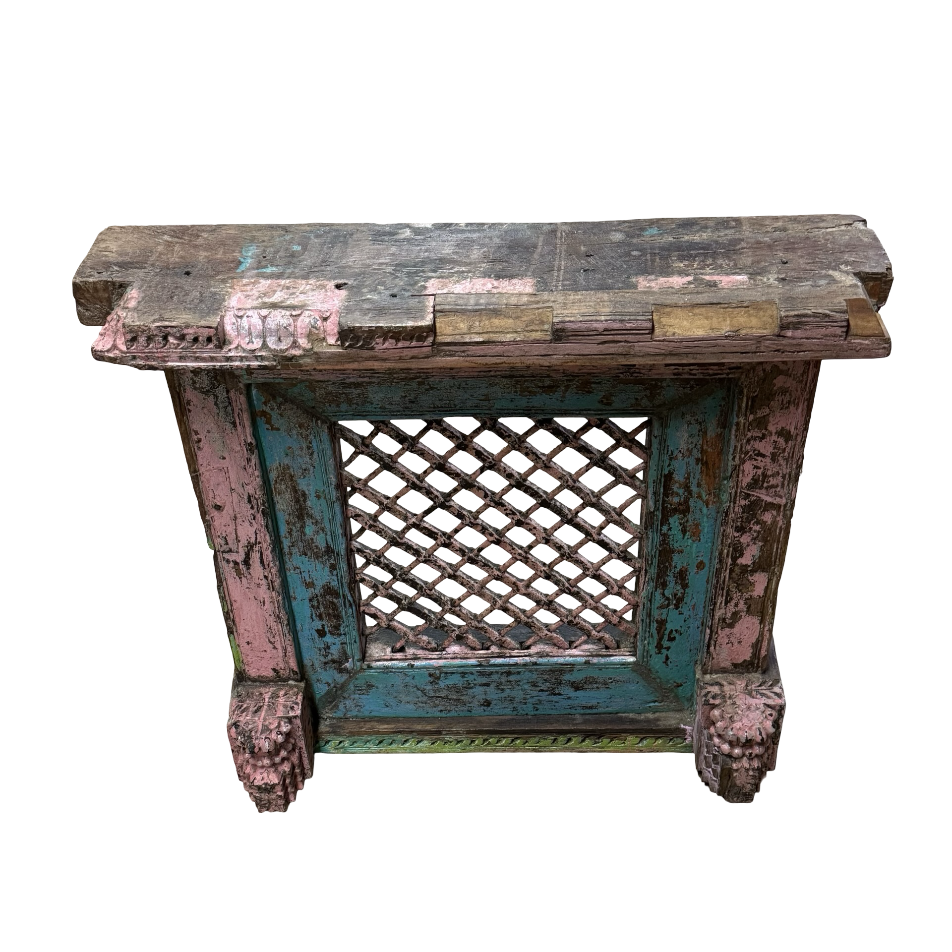 Raam Jali roze/blauw uniek India