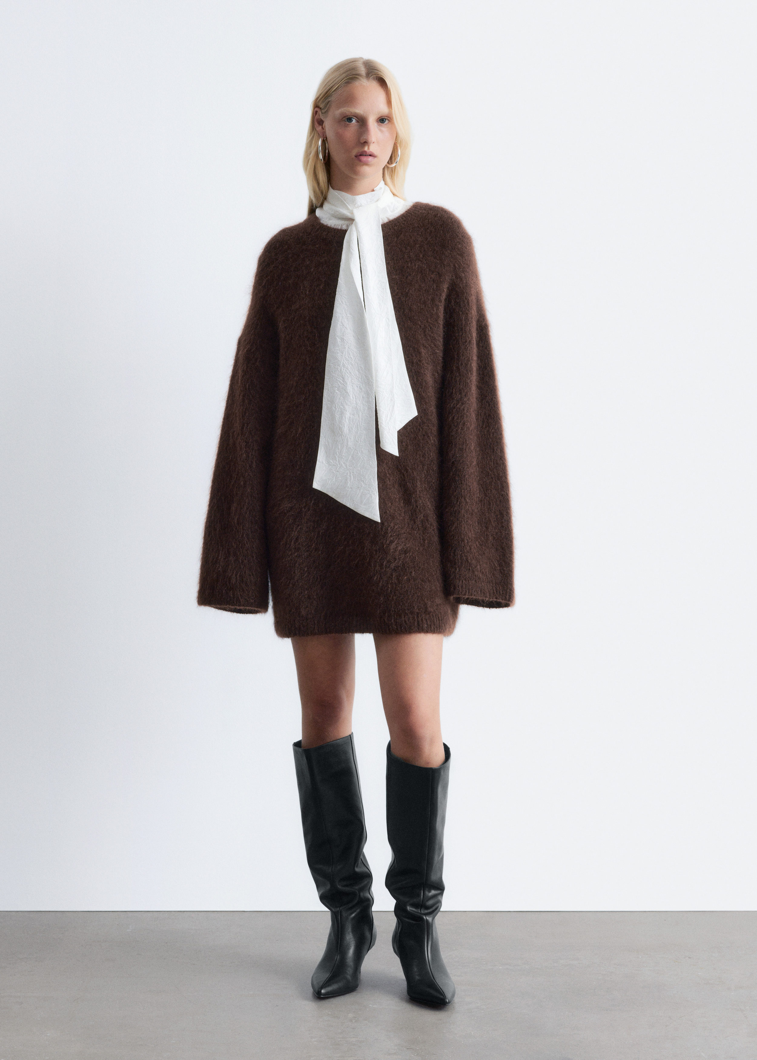 & Other Stories KITTEN HEEL LEATHER KNEE BOOTS