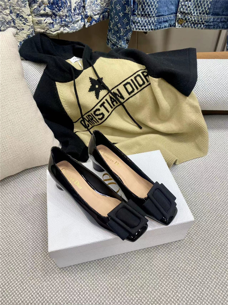 dior ldyle pearl square buckle retro ballet pumps - Sneaker Replica Workshop