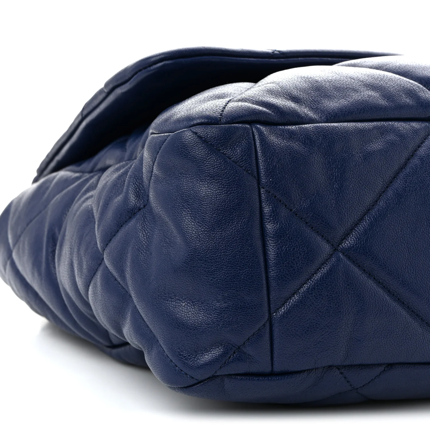 Goatskin Quilted Maxi Chanel 19 Flap Dark Blue - Top Club