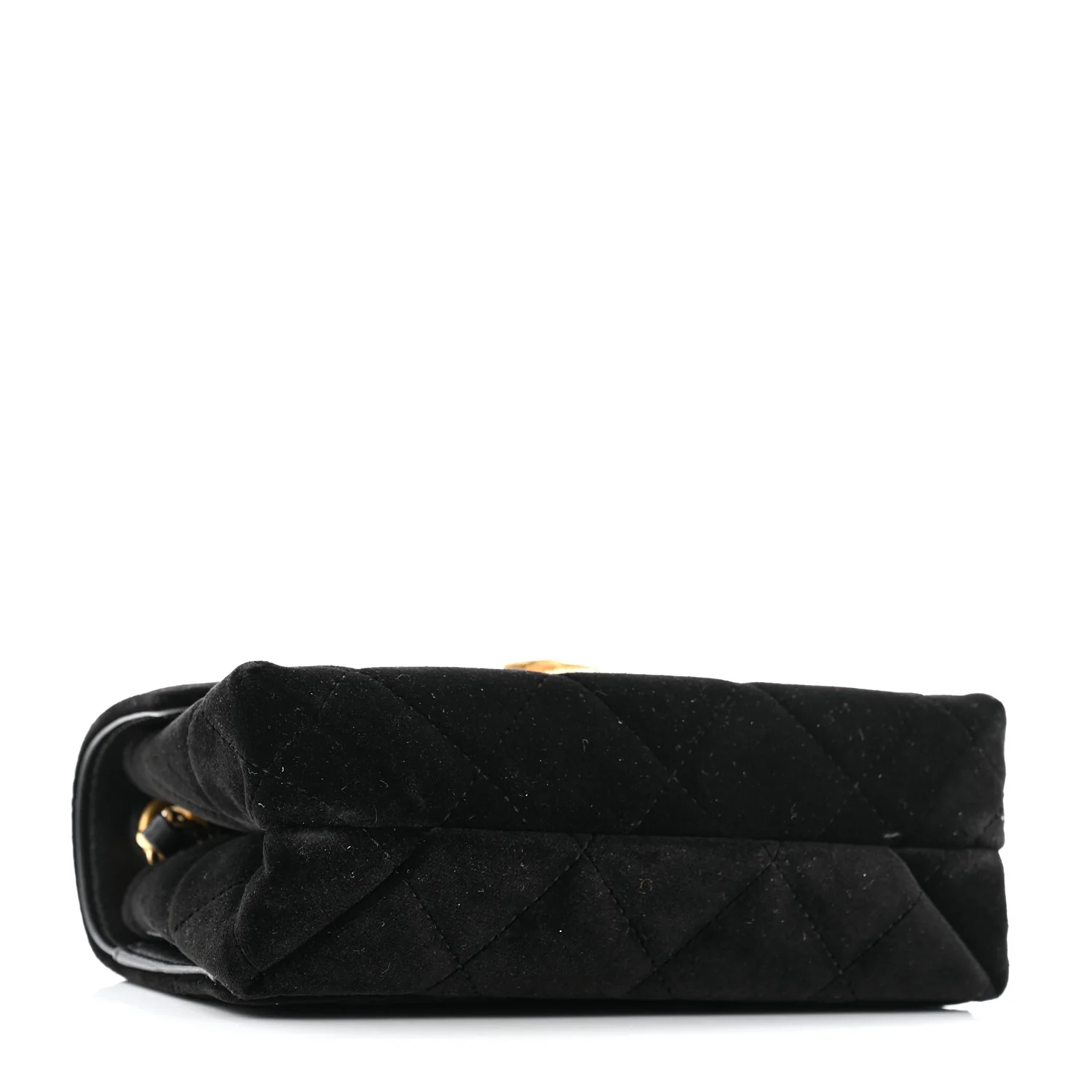 Velvet Strass Diamond Lock Flap Black - Top Club