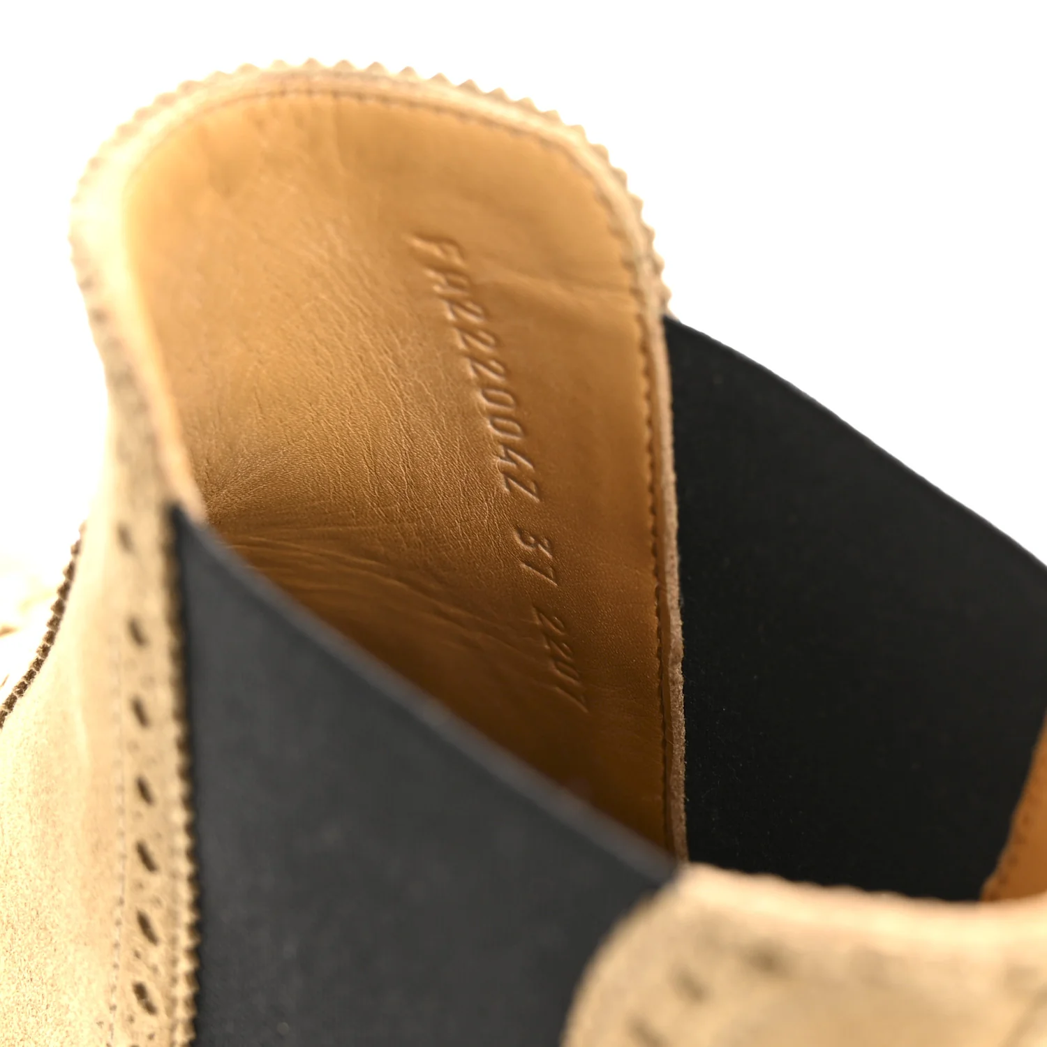 Suede Goatskin Chelsea Ankle Boots 37 Beige Gobi - Top Club