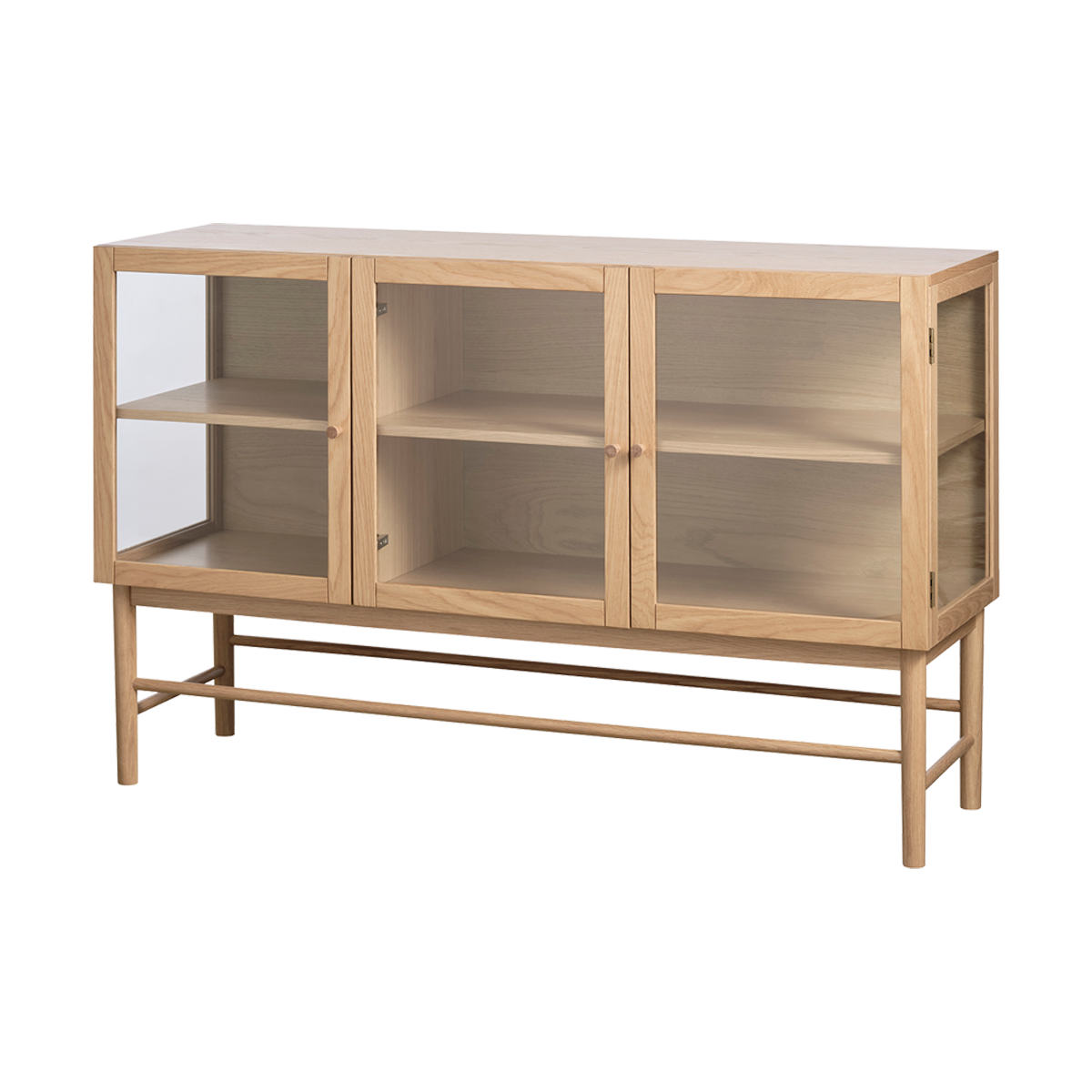 Eikenhouten dressoir Boris - met glazen deuren Naturel