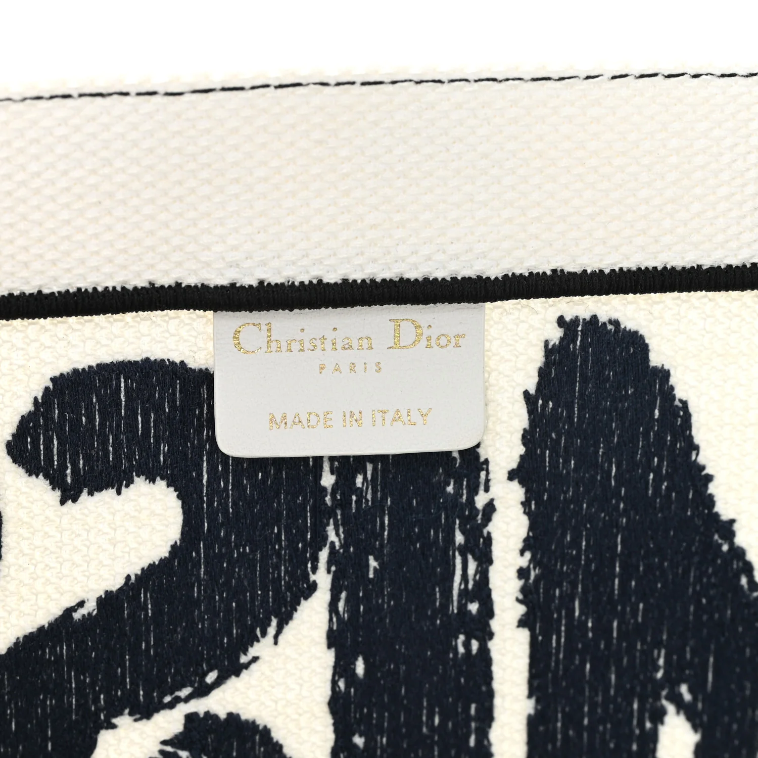Canvas Embroidered Medium Miss Dior Graffiti Book Tote Navy White - Top Club