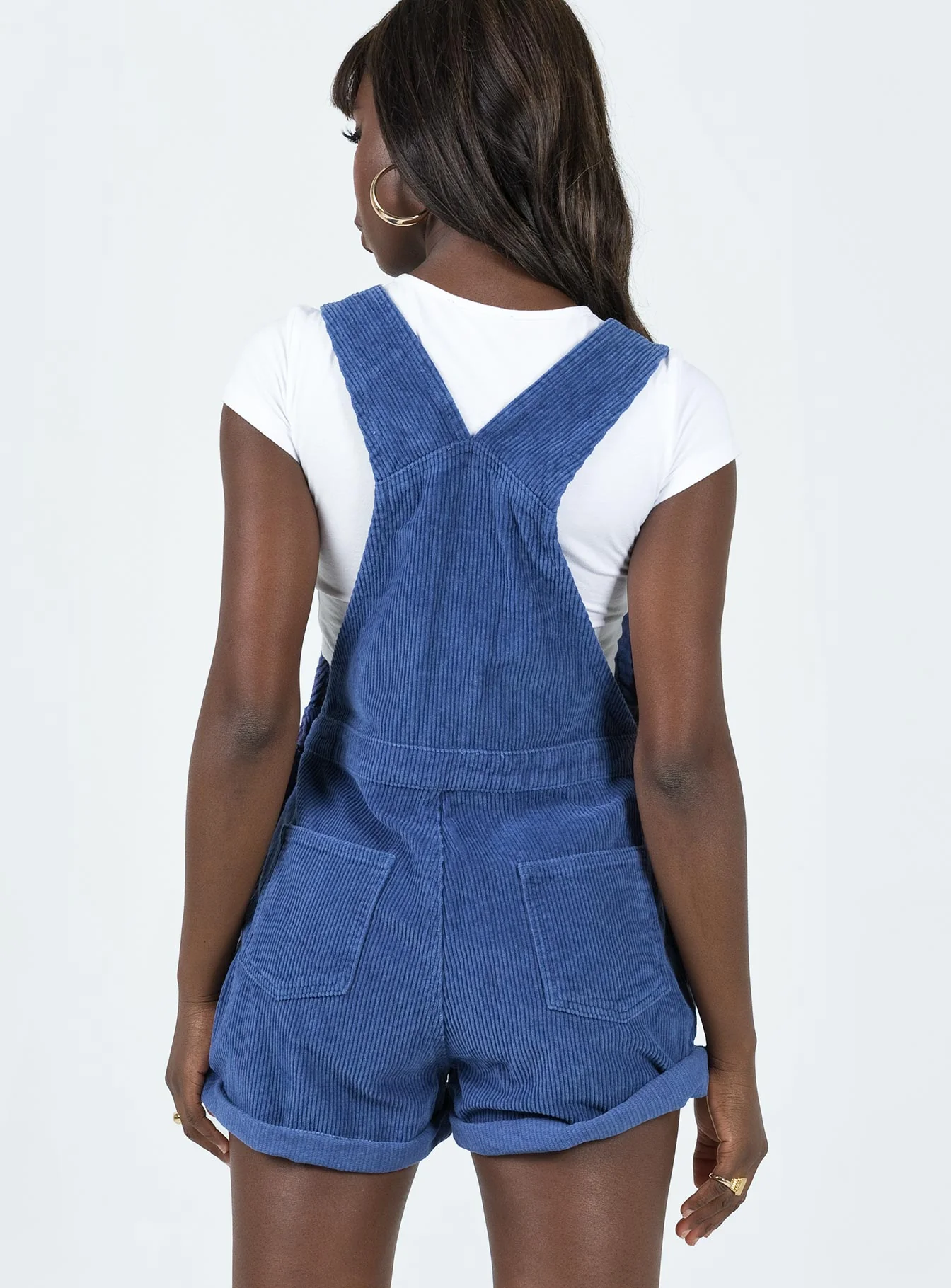 Kacey Short Overalls Navy Cord