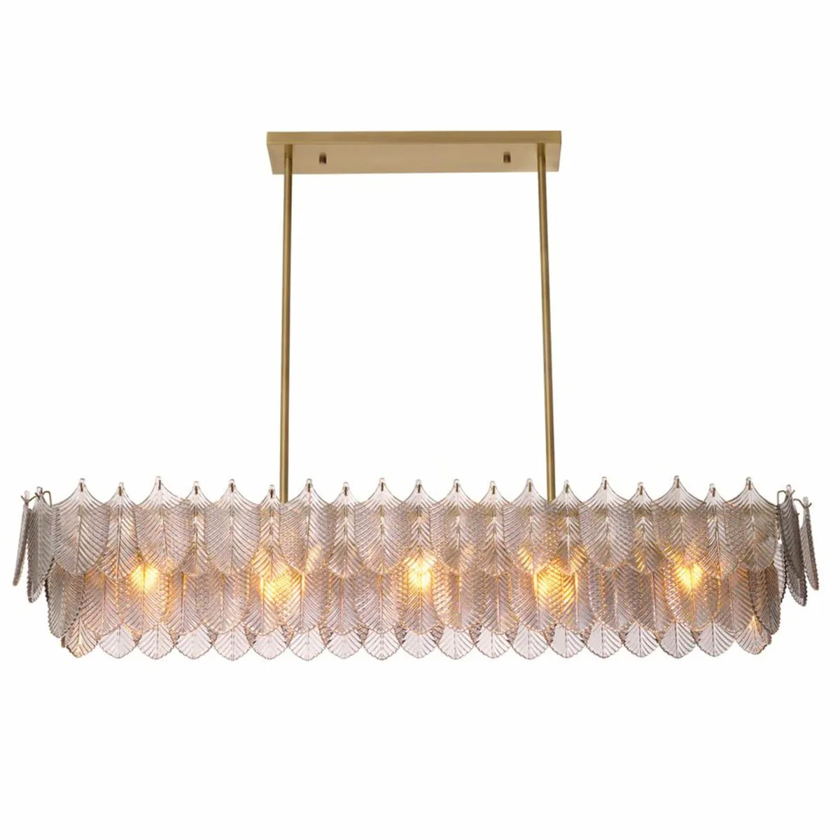 Luxury living room chandelier brass / gray 140 cm