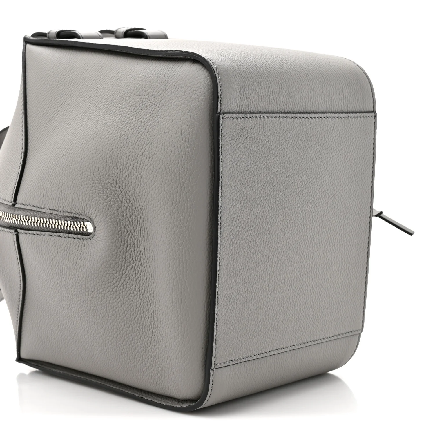 Grained Calfskin Mini Hammock Shoulder Bag Pearl Grey - Top Club