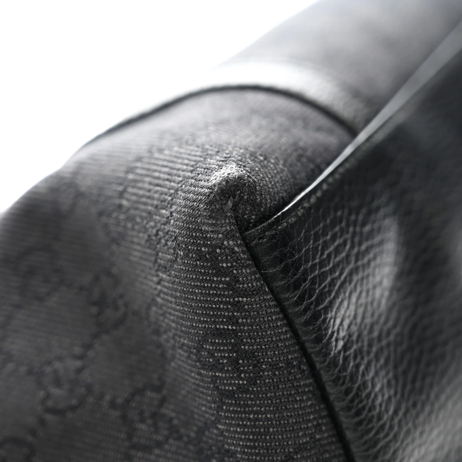 Nylon Monogram Medium GG Charm Dome Satchel Black - Top Club