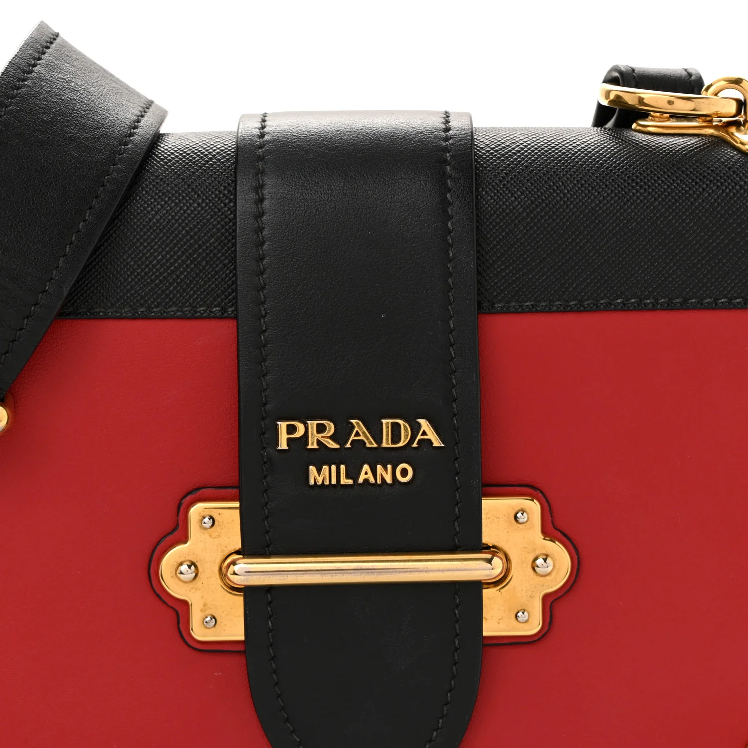 City Calfskin Saffiano Cahier Bag Fuoco Black - Top Club