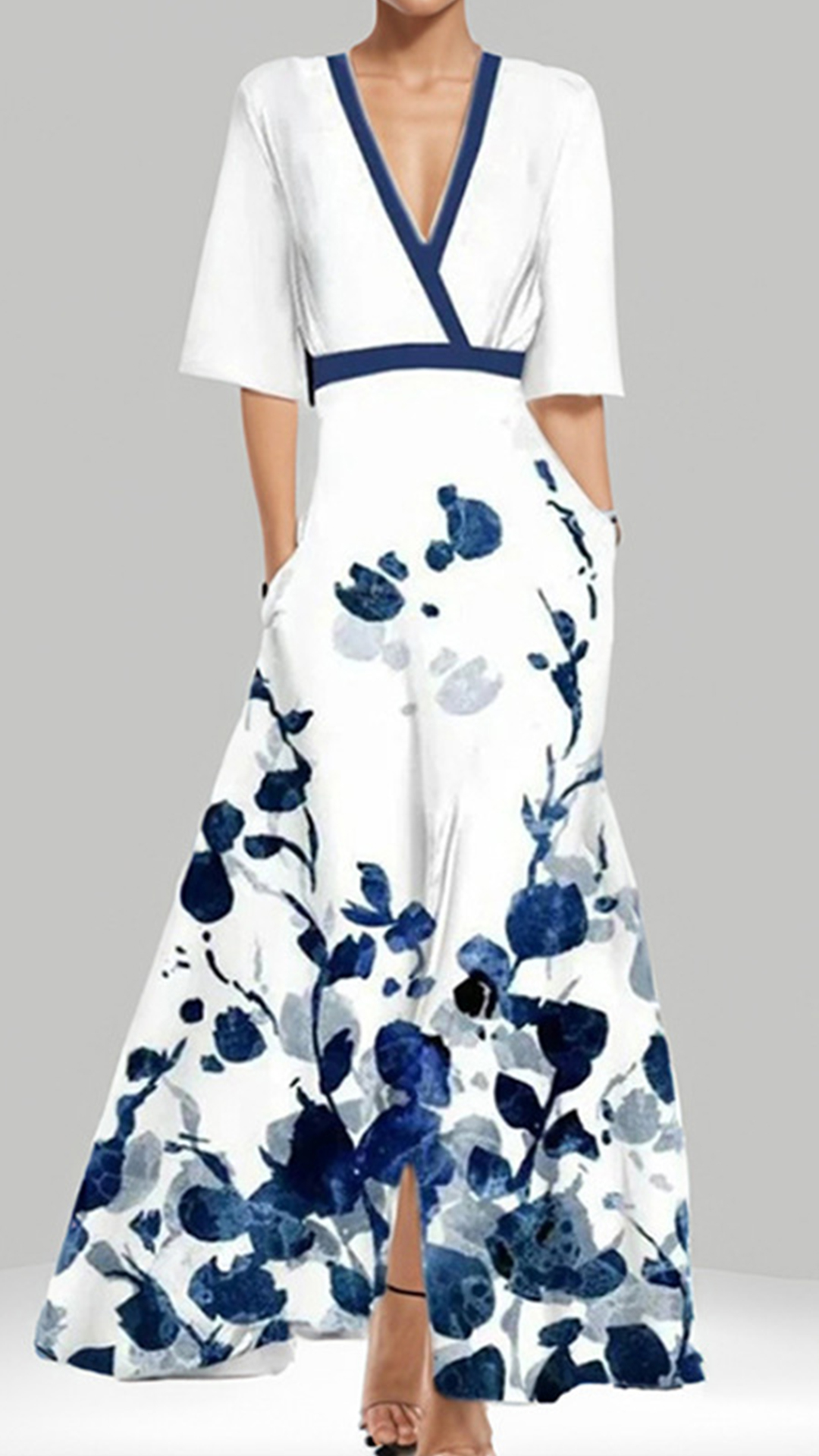 Women's Floral Print Cotton-Blend Maxi Dress - Nordfashionstorm - Women's Clothing, Fashion for You - Nordfashionstorm.com