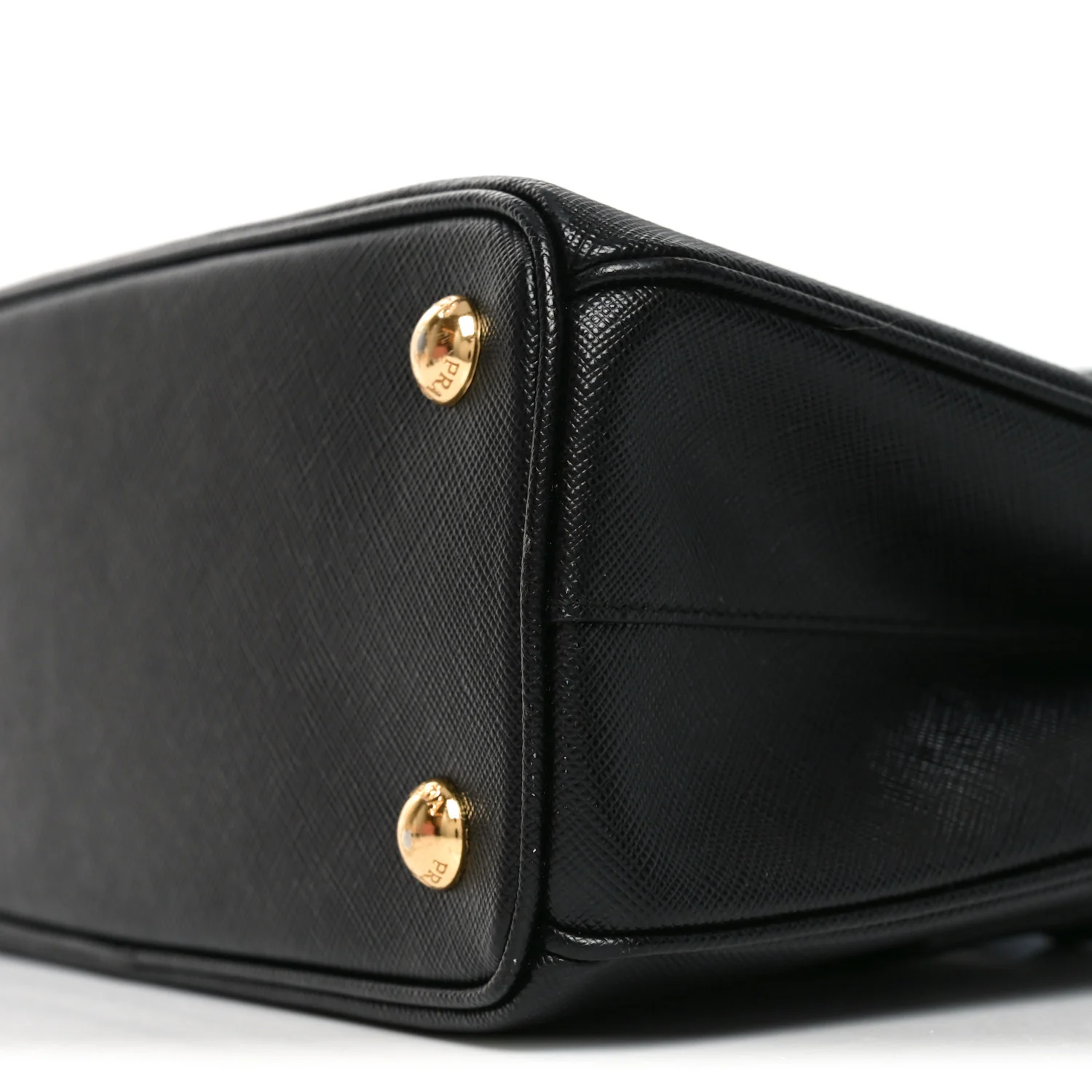 Saffiano Lux Micro Galleria Shoulder Bag Black - Top Club
